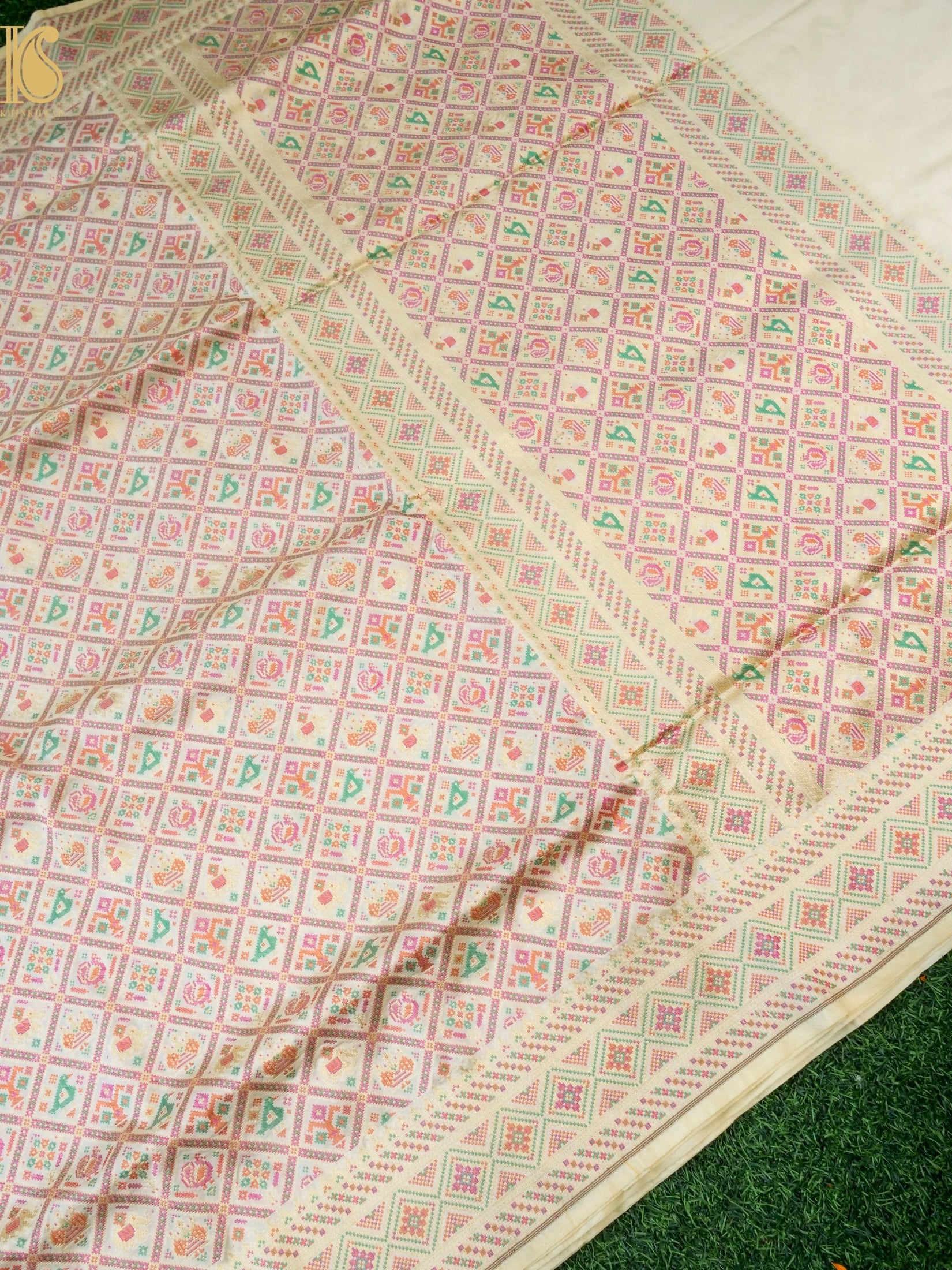 Handwoven Banarasi Katan Silk Patola Saree - Khinkhwab