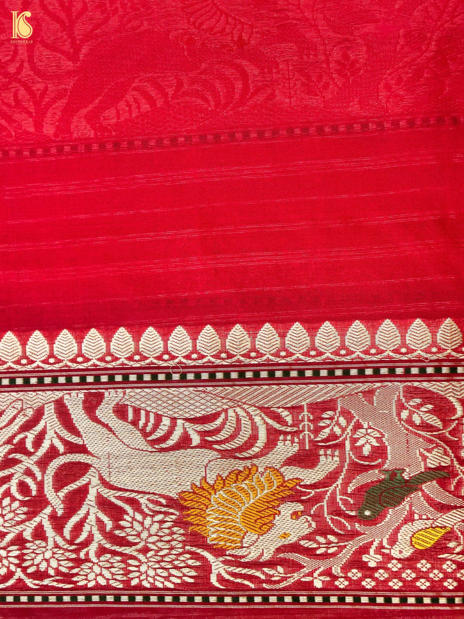 Handloom Banarasi Kora Rangkat Kadwa Silk Saree
