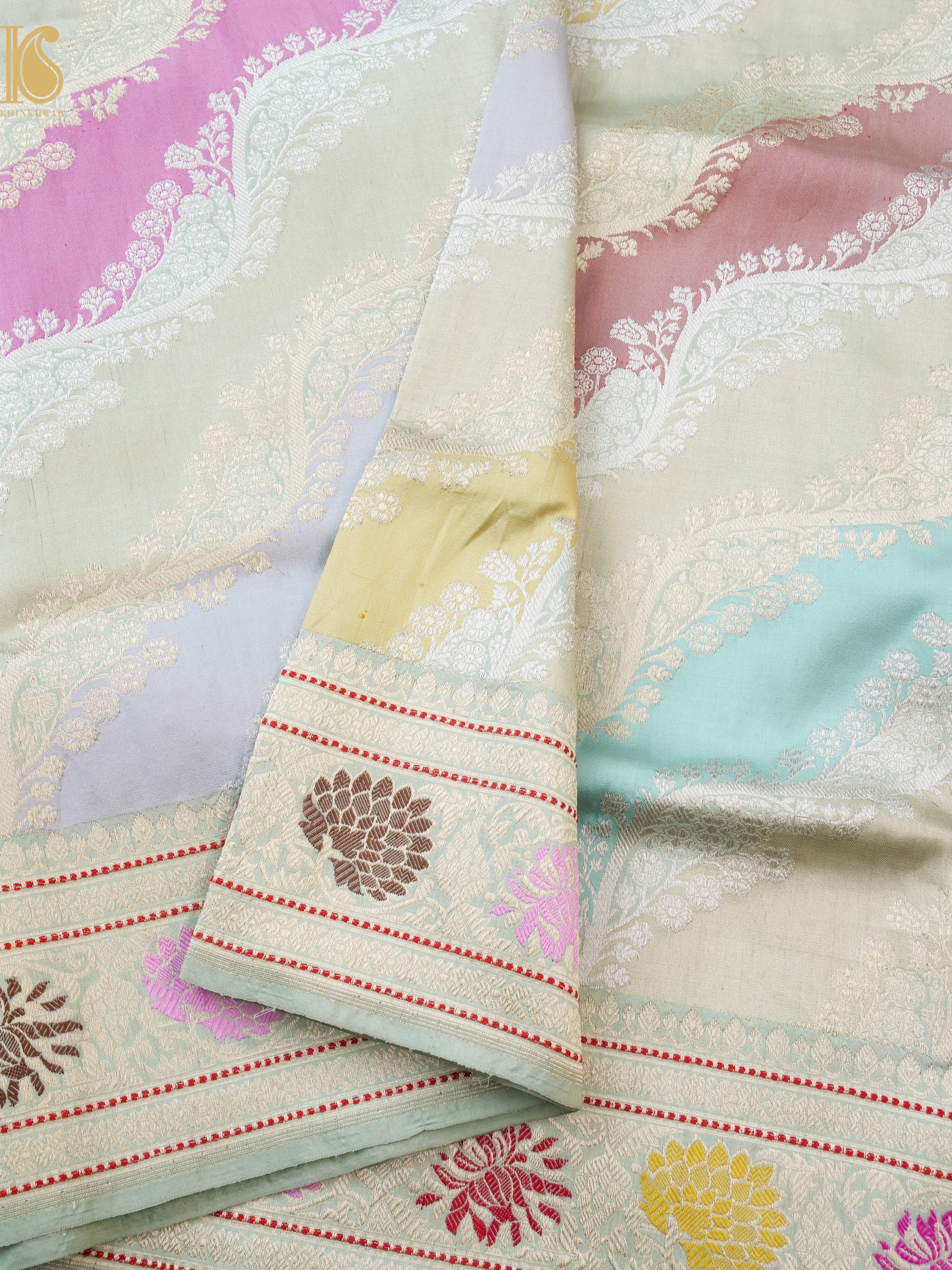 Handloom Banarasi Kadwa Rangkat Silk Saree