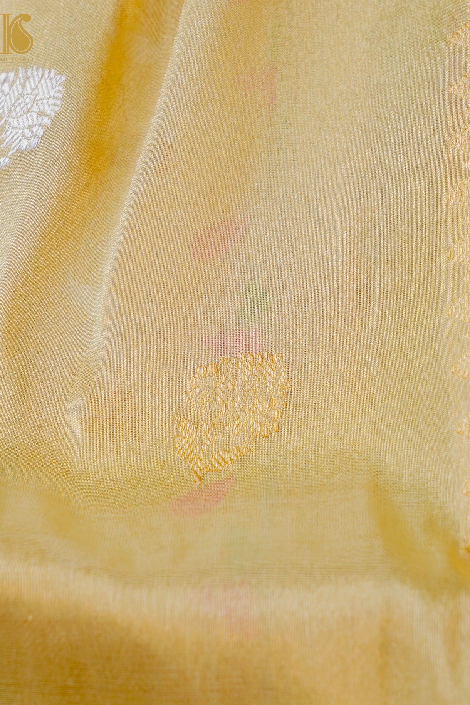Handloom Banarasi Pure Silk Tissue Saree with Alfi Border