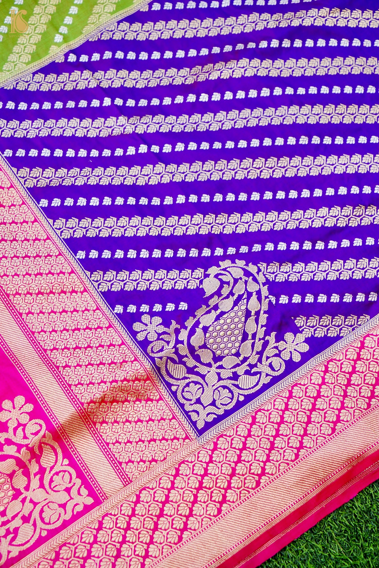 Handloom Banarasi Chauki Rangkat Pink Silk Saree