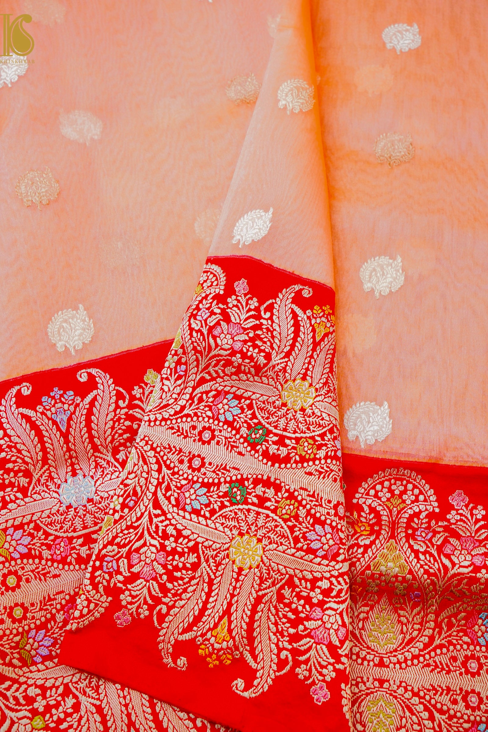 Kora Handloom Banarasi Saree with Kadwa Katan Border