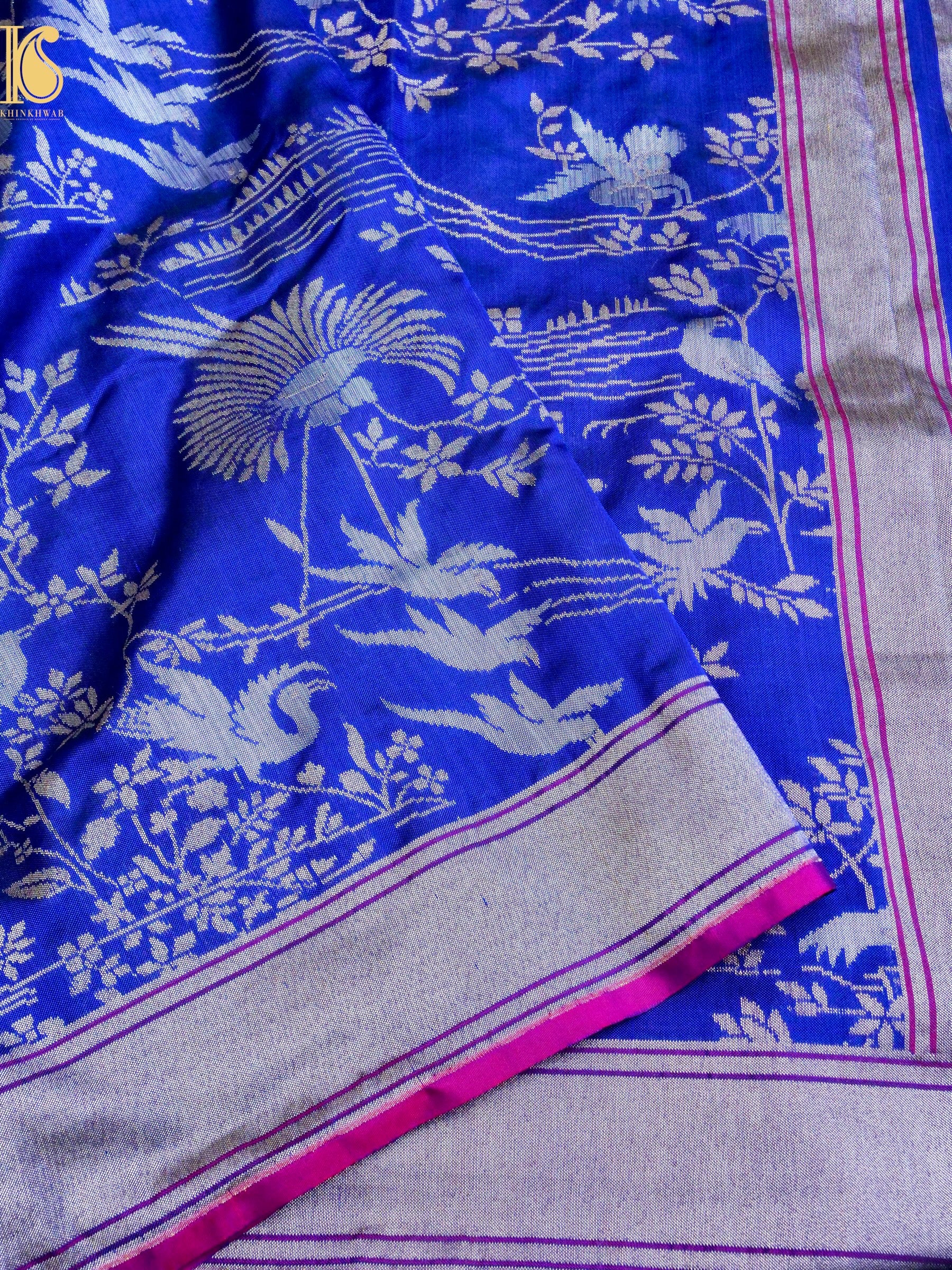 Handloom Pure Katan Silk Shikargah Banarasi Saree