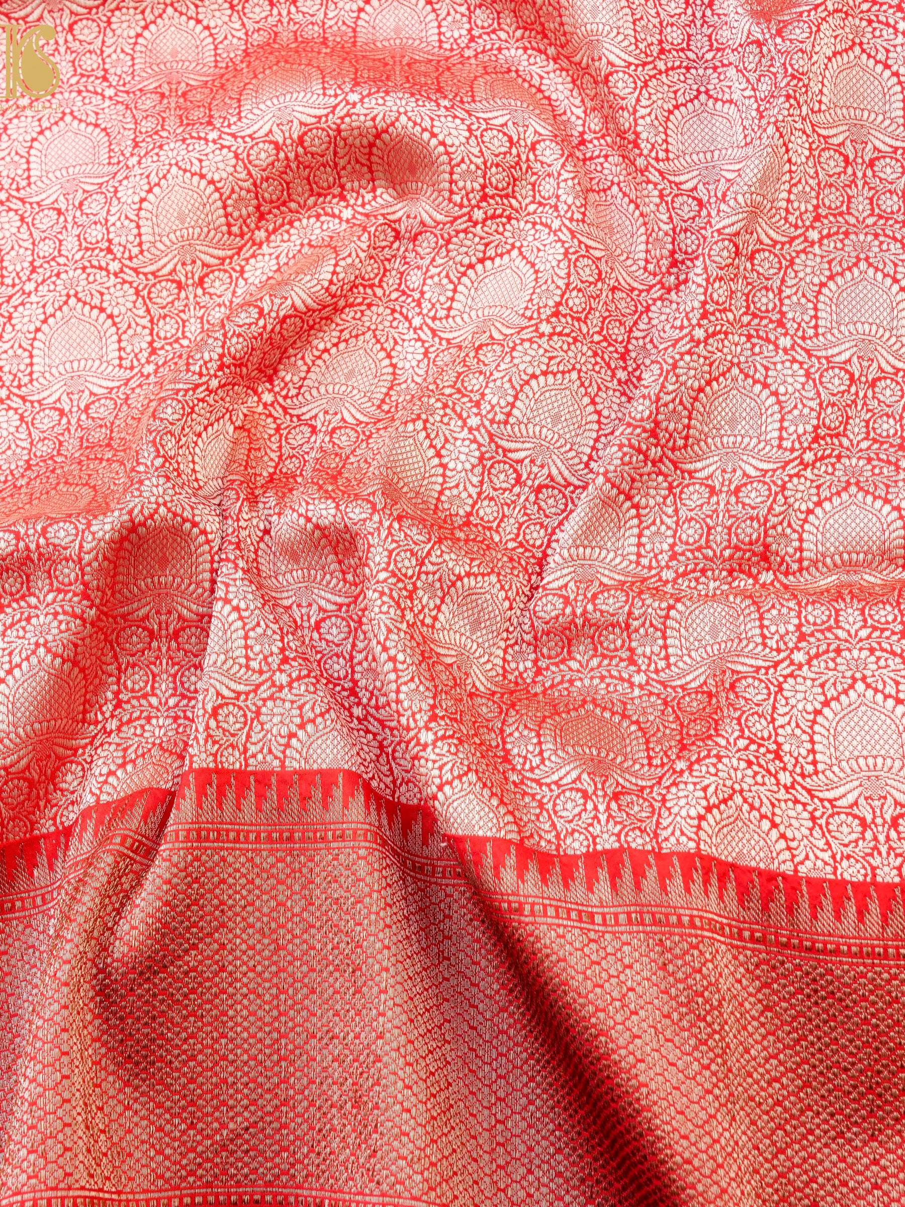 Handloom Banarasi Katan Silk Zari Tanchoi Saree