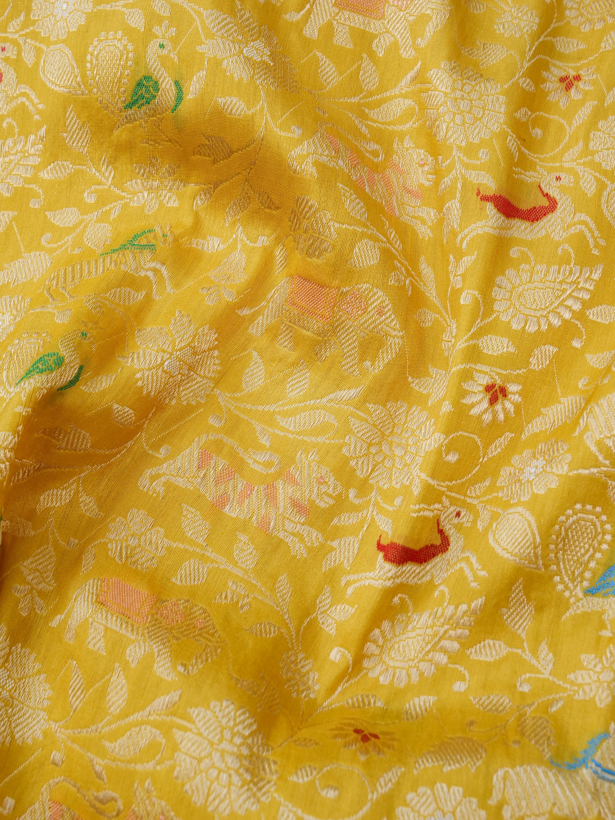 Handloom Banarasi Katan Shikargah Saree