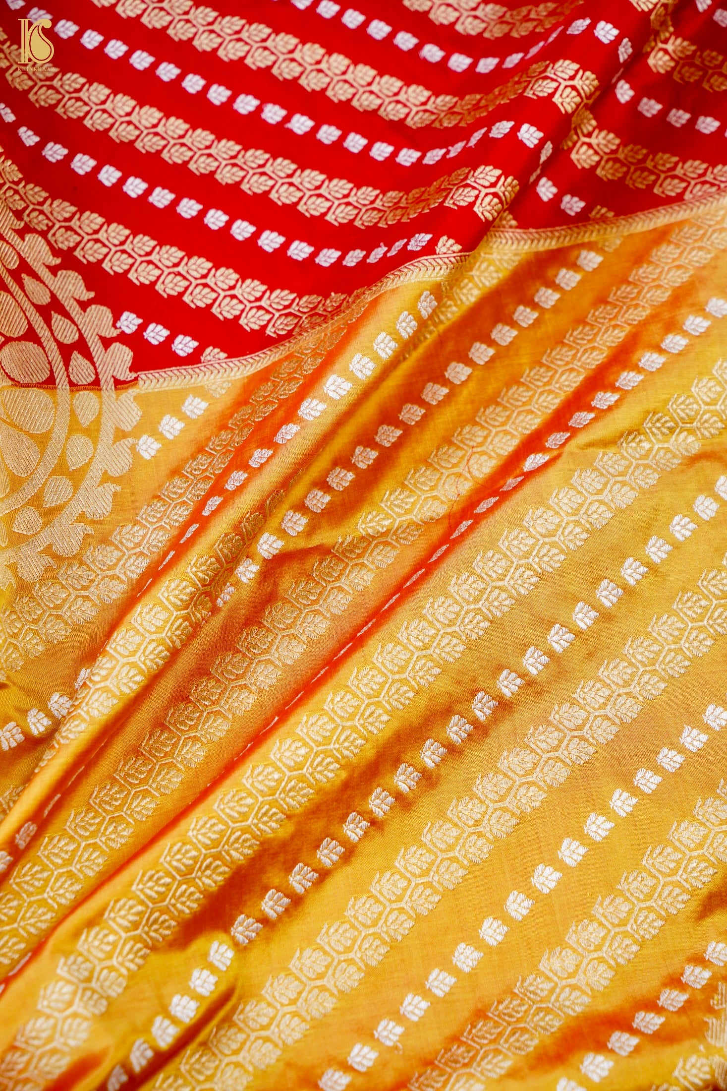 Handloom Banarasi Chauki Rangkat Pink Silk Saree
