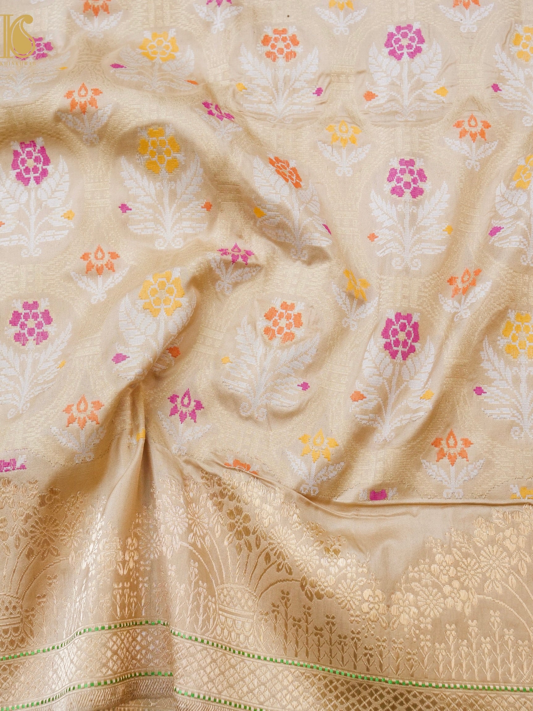 Banarasi Katan Silk Handwoven Kadwa Jaal Saree