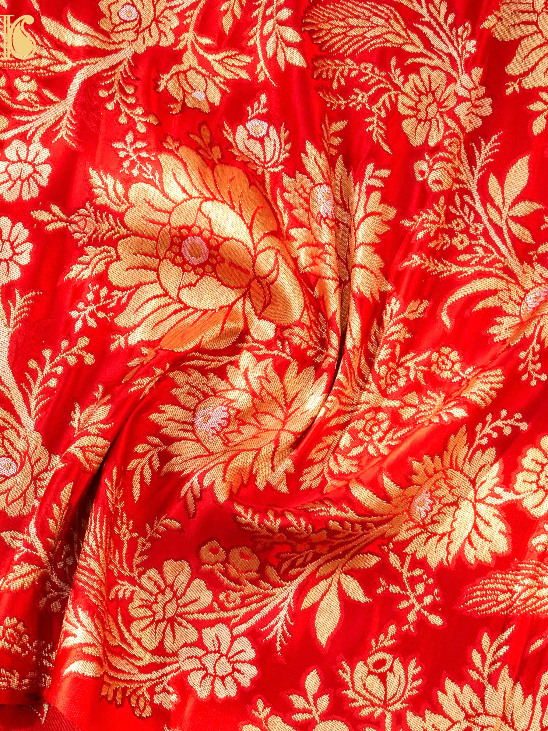 Handwoven Pure Brocade Gyaser Banarasi Fabric