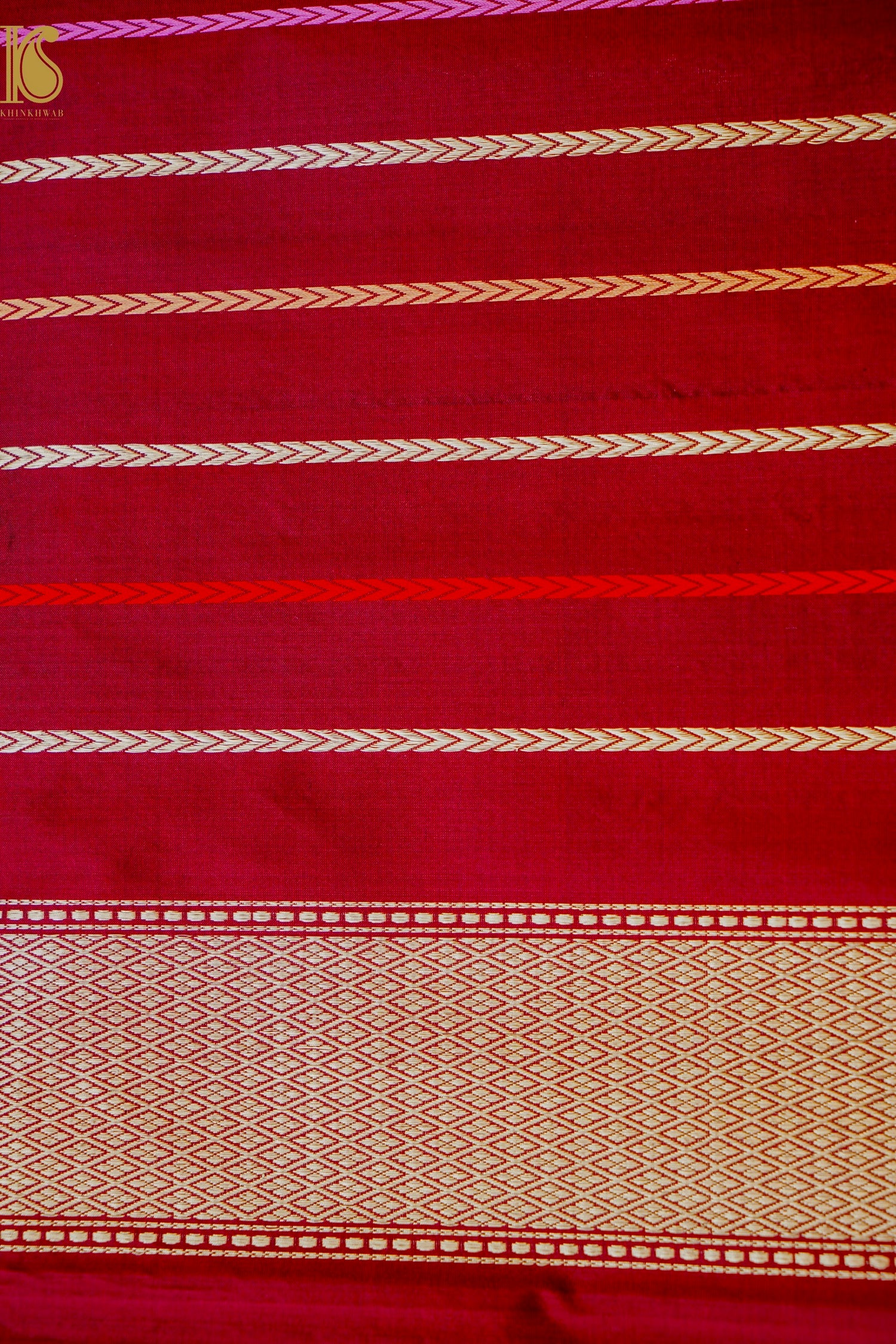 Handloom Banarasi Silk Meena Brocade Saree with Kadwa Border