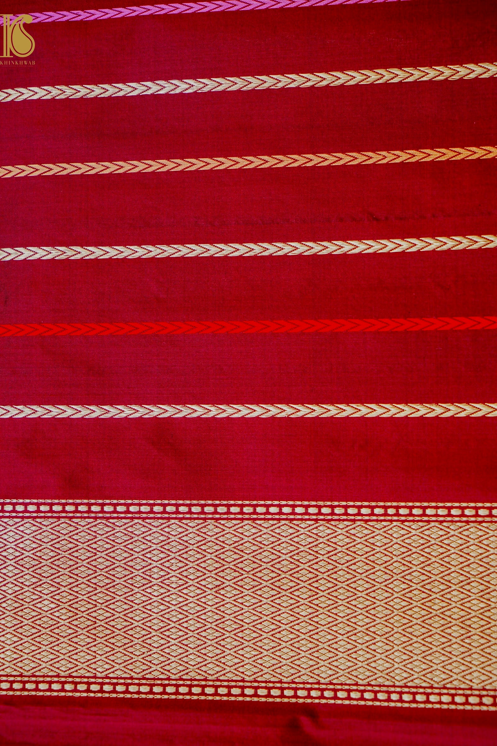 Handloom Banarasi Silk Meena Brocade Saree with Kadwa Border