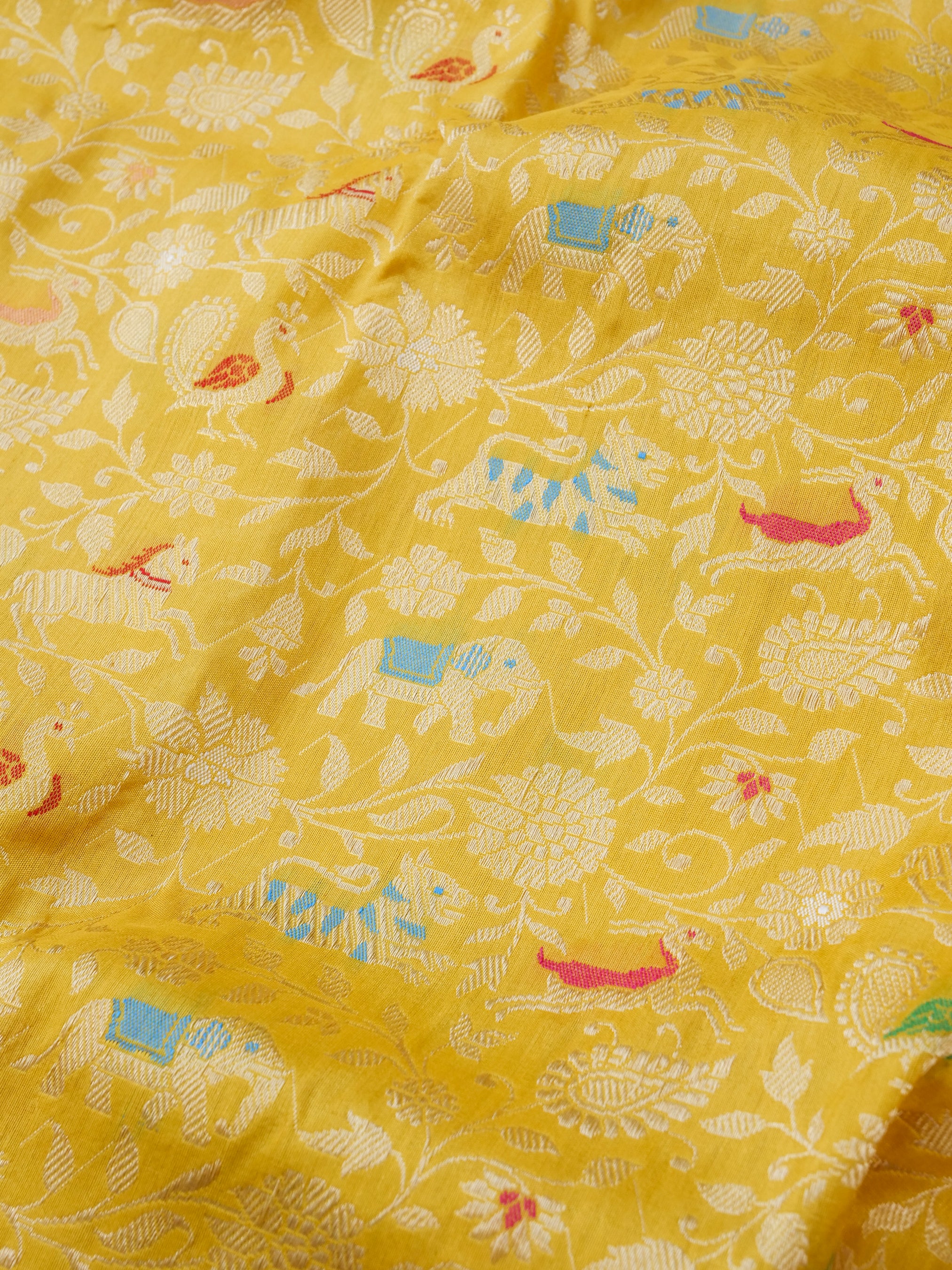 Handloom Banarasi Katan Shikargah Saree