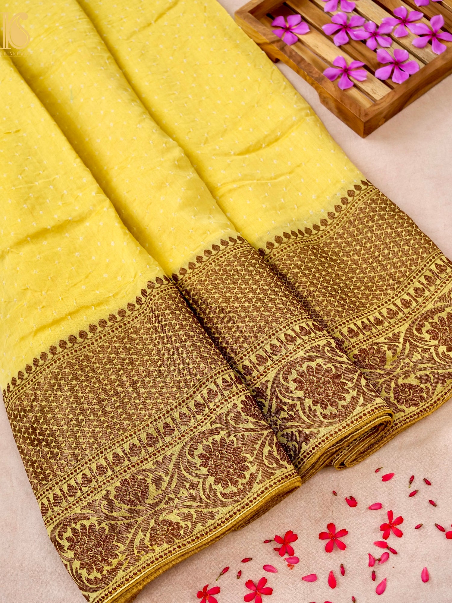 Pure Cotton Bandhani Banarasi Saree