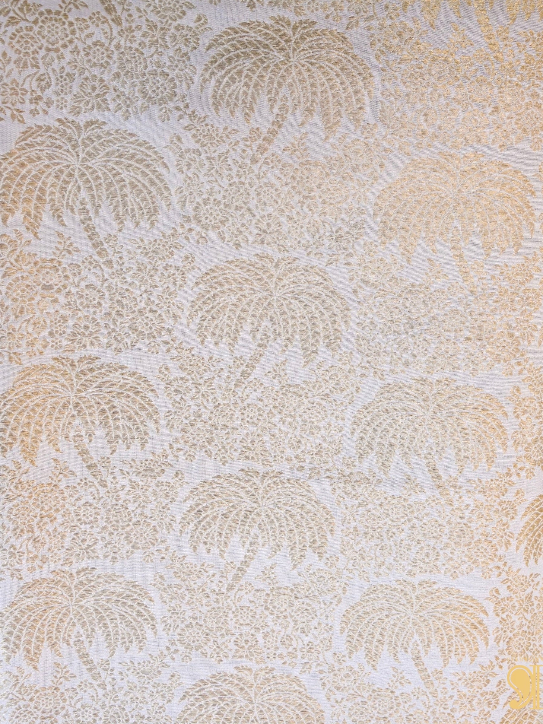 Handloom Pure Brocade Tree Banarasi Fabric