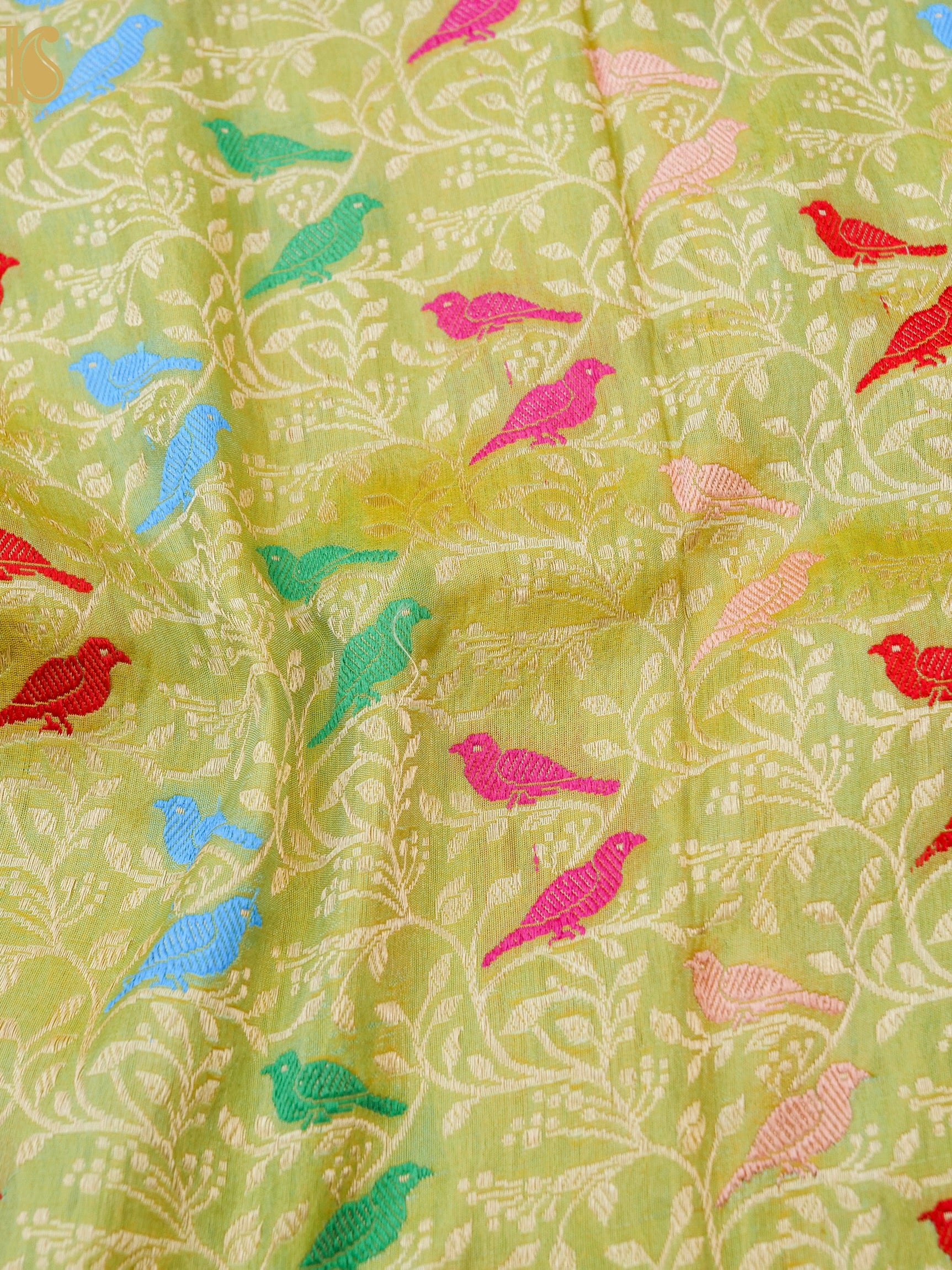 Handloom Banarasi Katan Silk Chidiya Dupatta