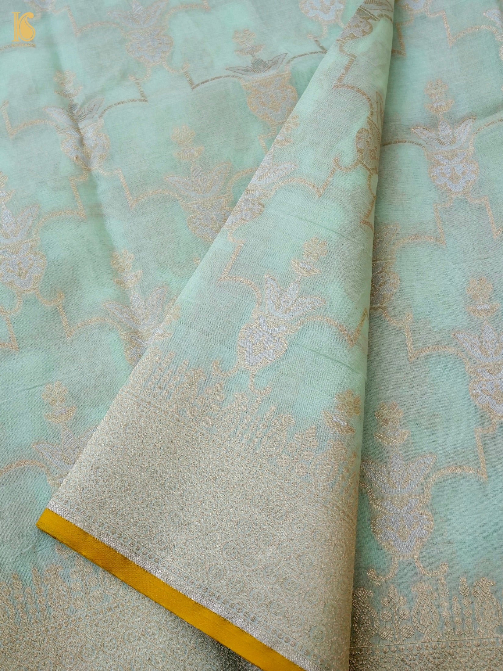 Handloom Kora Banarasi Ektara Saree