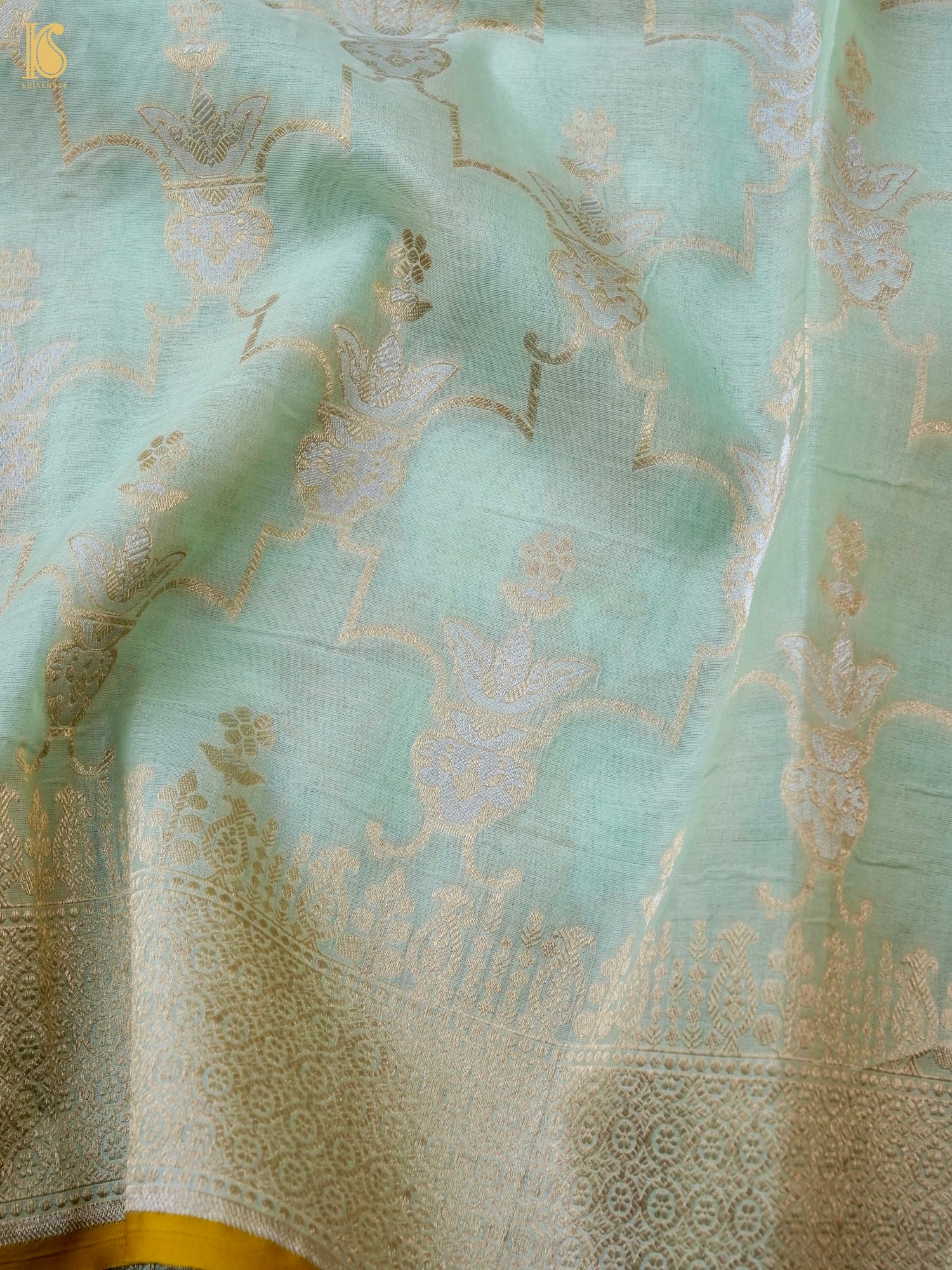 Handloom Kora Banarasi Ektara Saree
