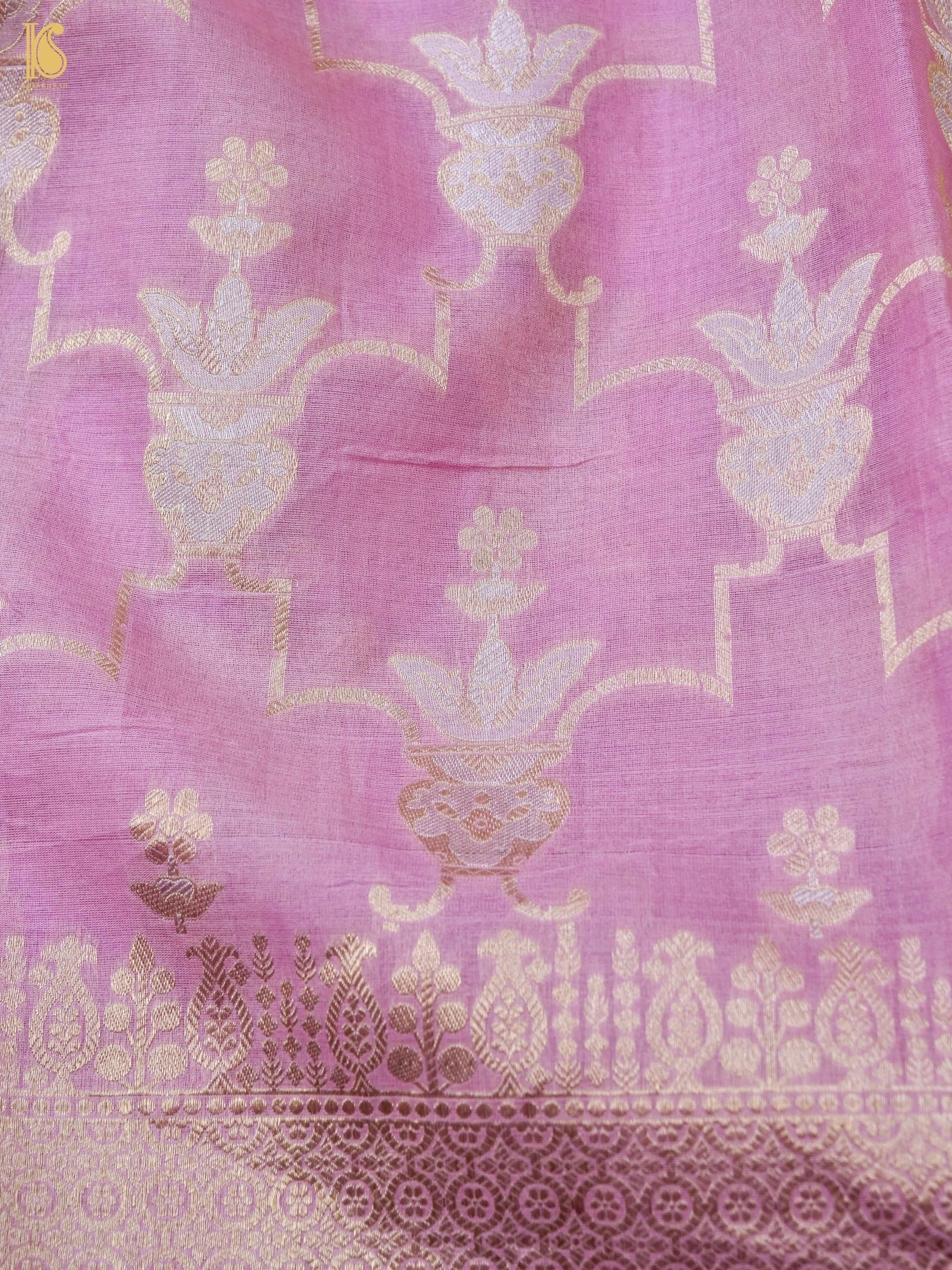 Handloom Kora Banarasi Ektara Saree