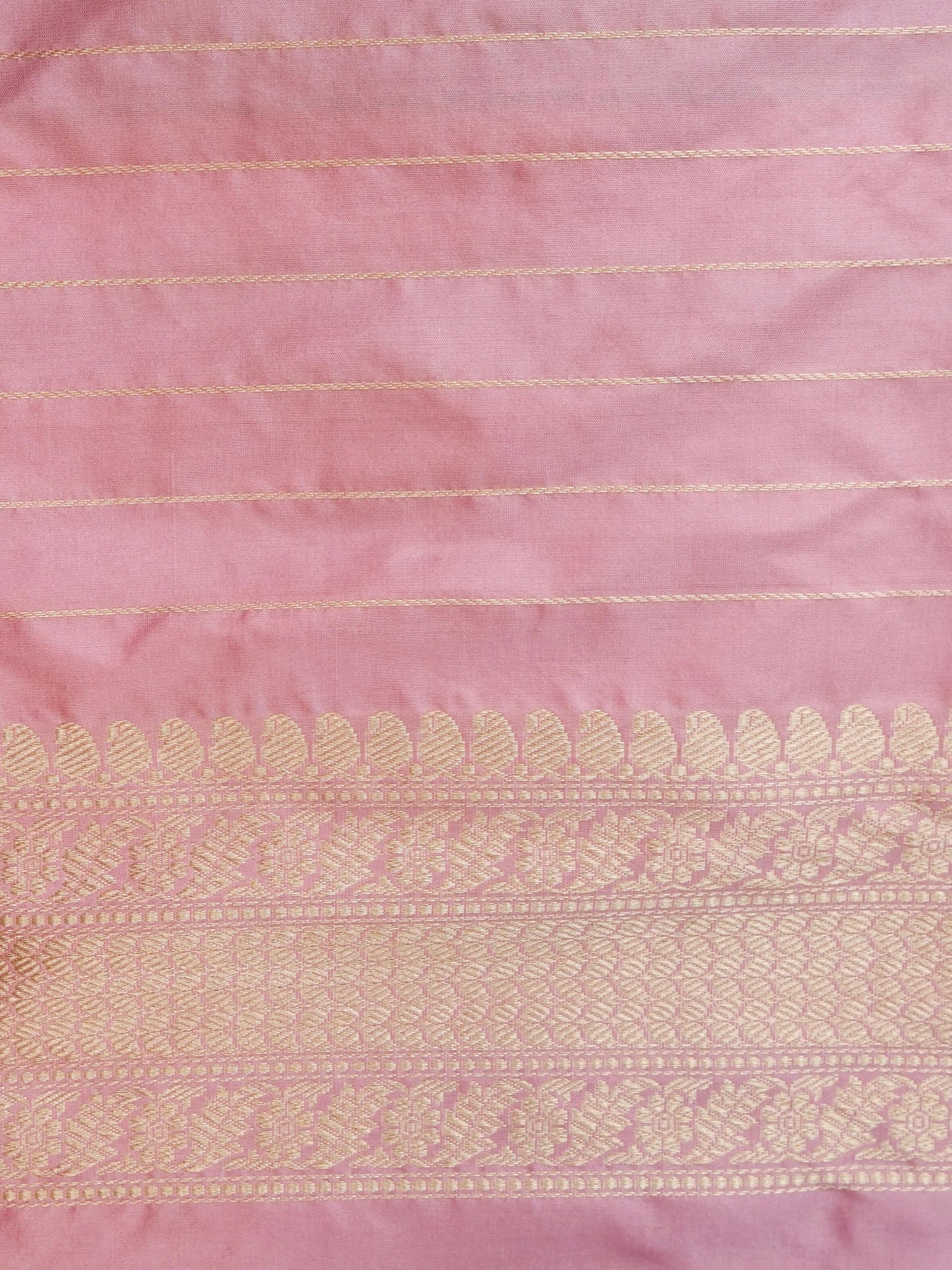Handloom Banarasi Pure Katan Silk Rangkat Stripe Saree