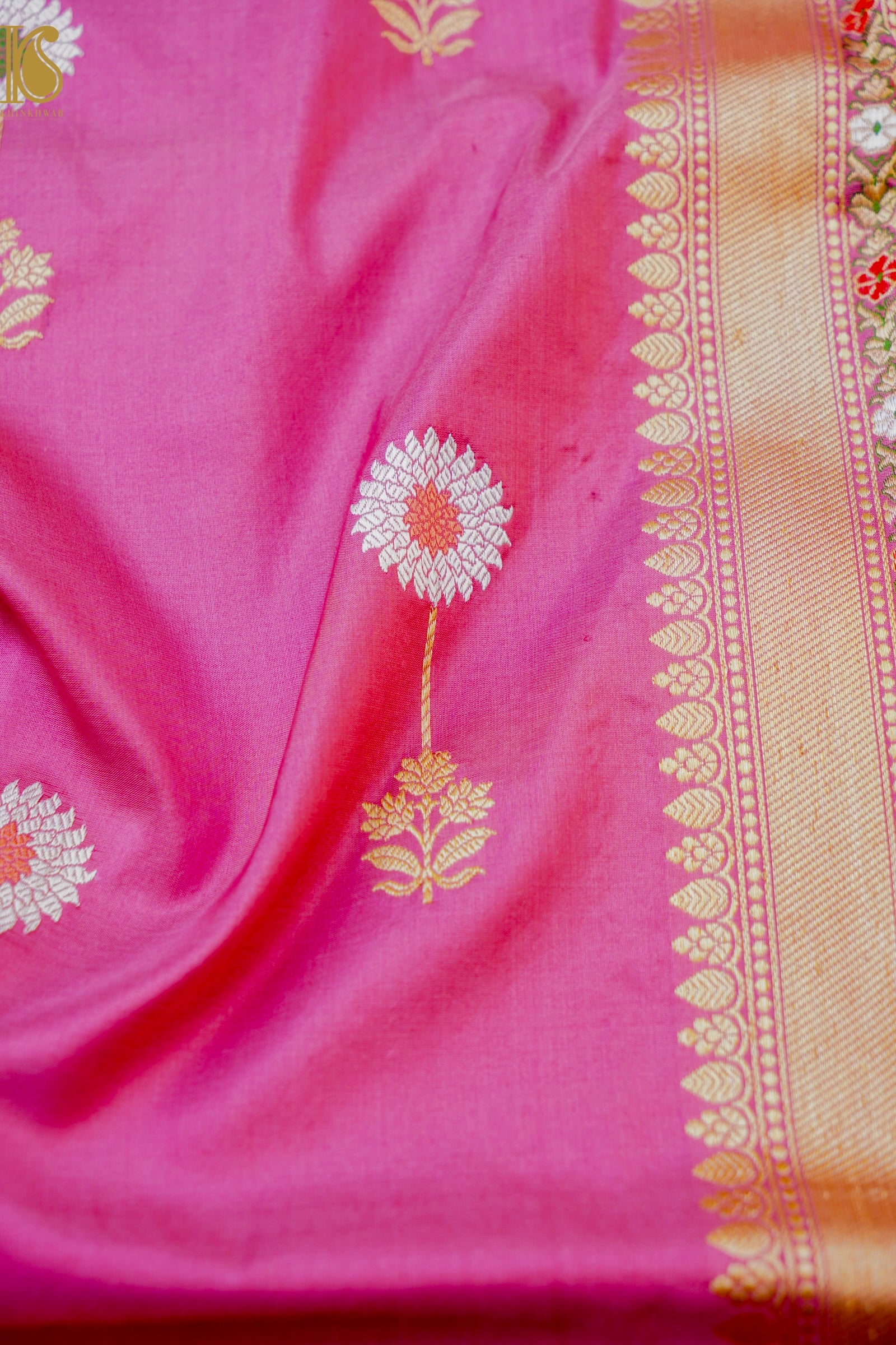 Banarasi Handloom Pure Katan Silk Kadwa Saree with Tilfi Border