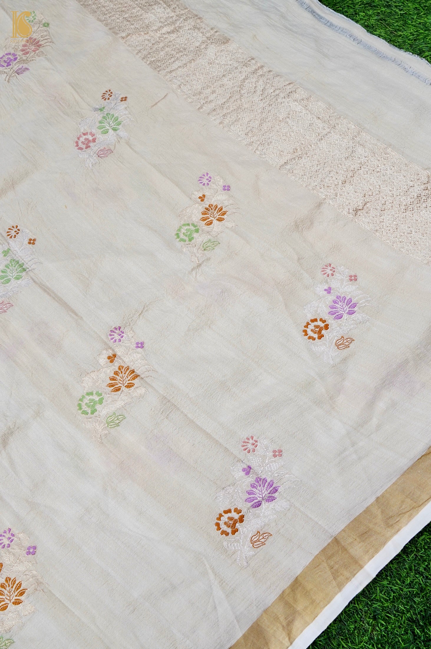Handloom Moonga Silk Meenakari Banarasi Dupatta