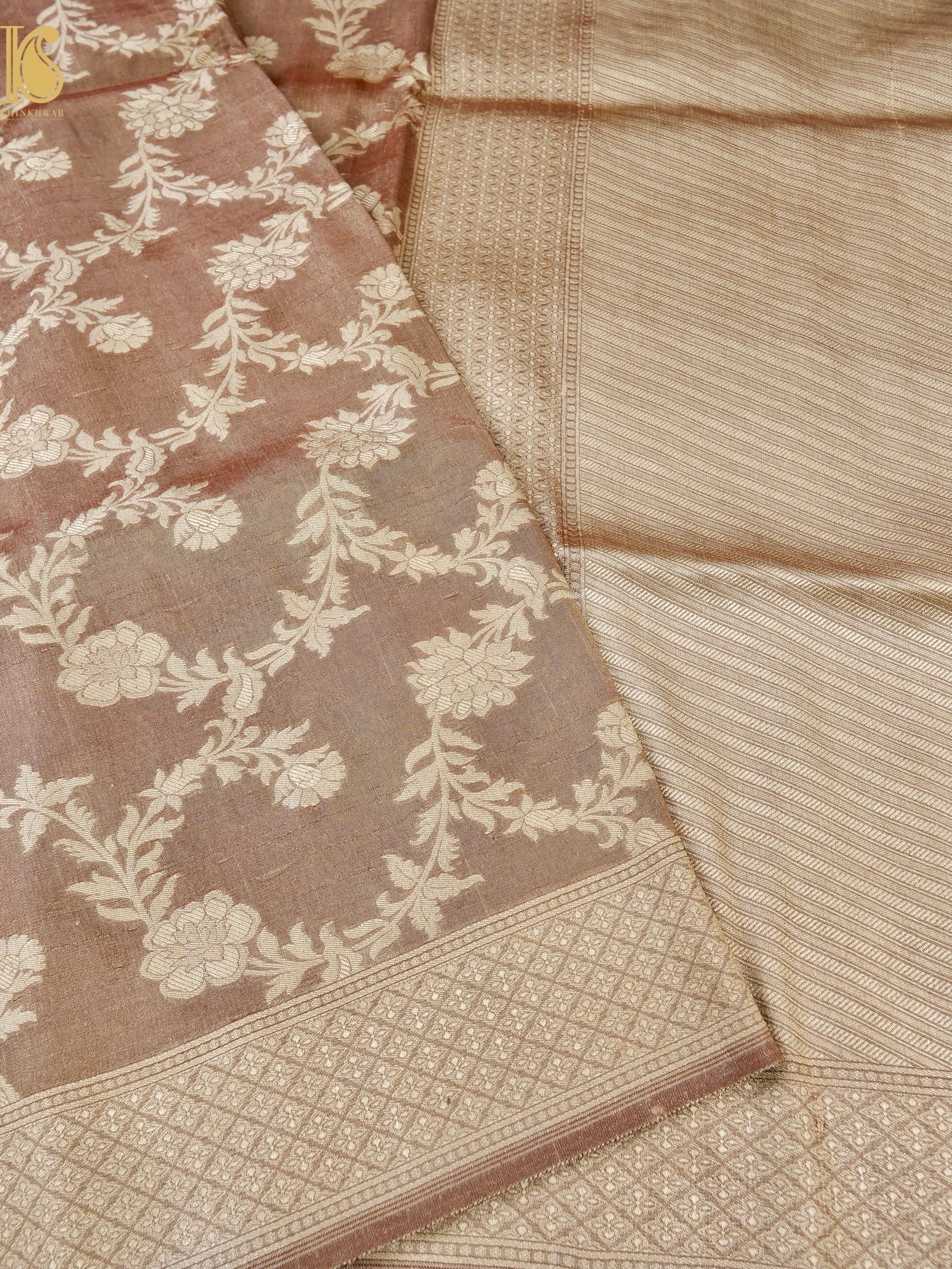 Rekha - Handloom Tissue Silk Banarasi Jaal Saree