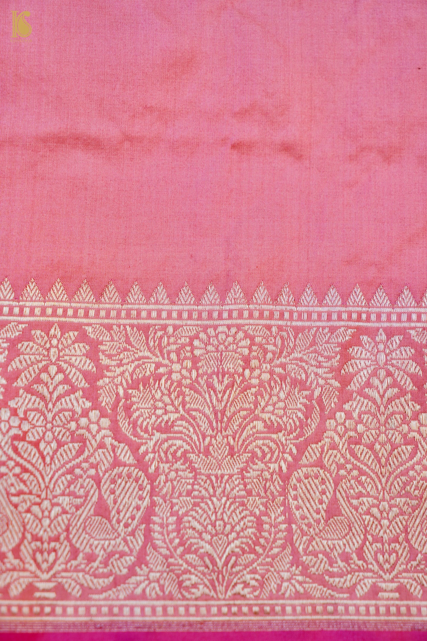 Handwoven Banarasi Katan Silk Kadwa Bird Boota Saree