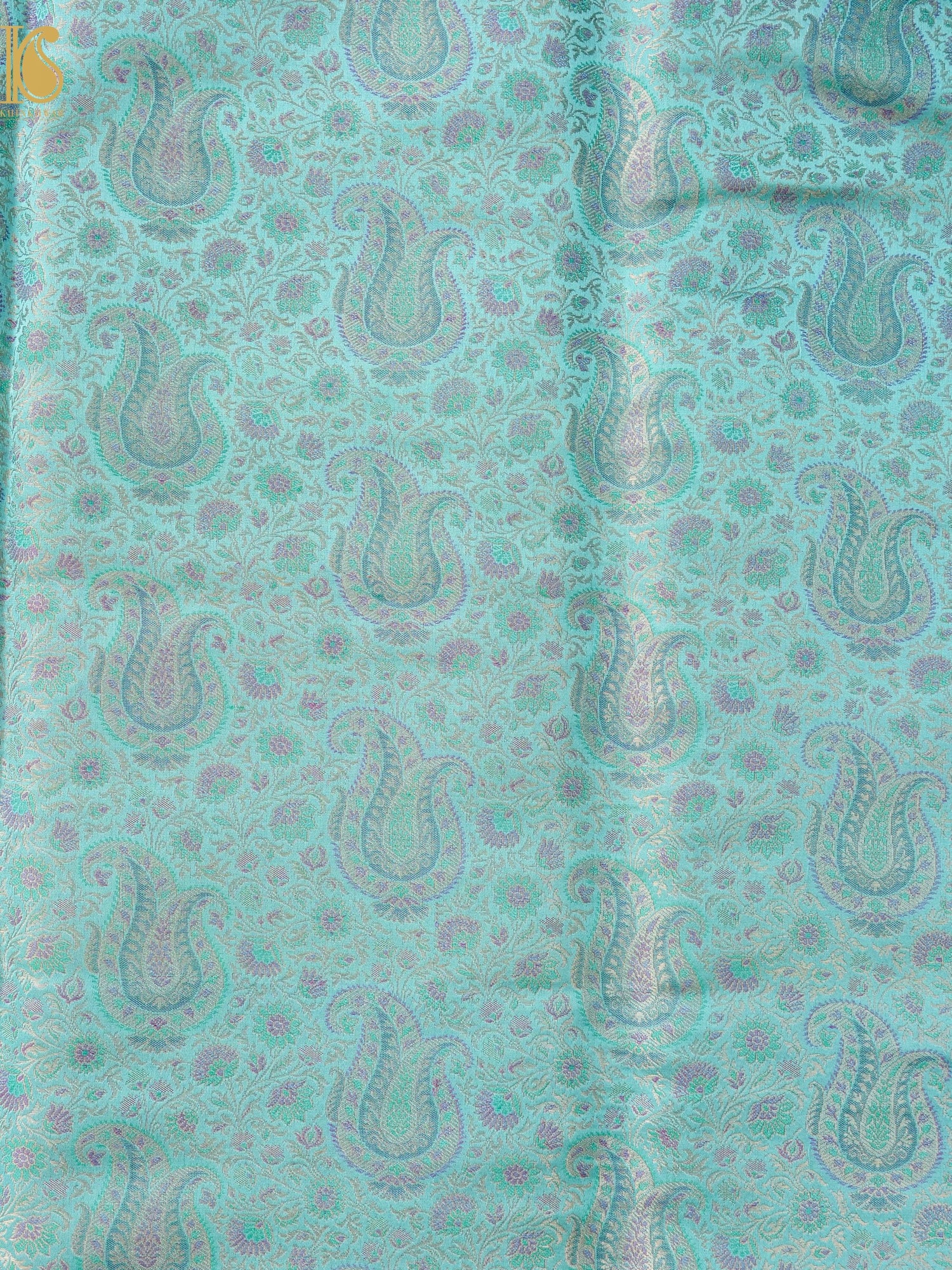 Handloom Banarasi Kalka Ambi Tanchoi Silk Fabric