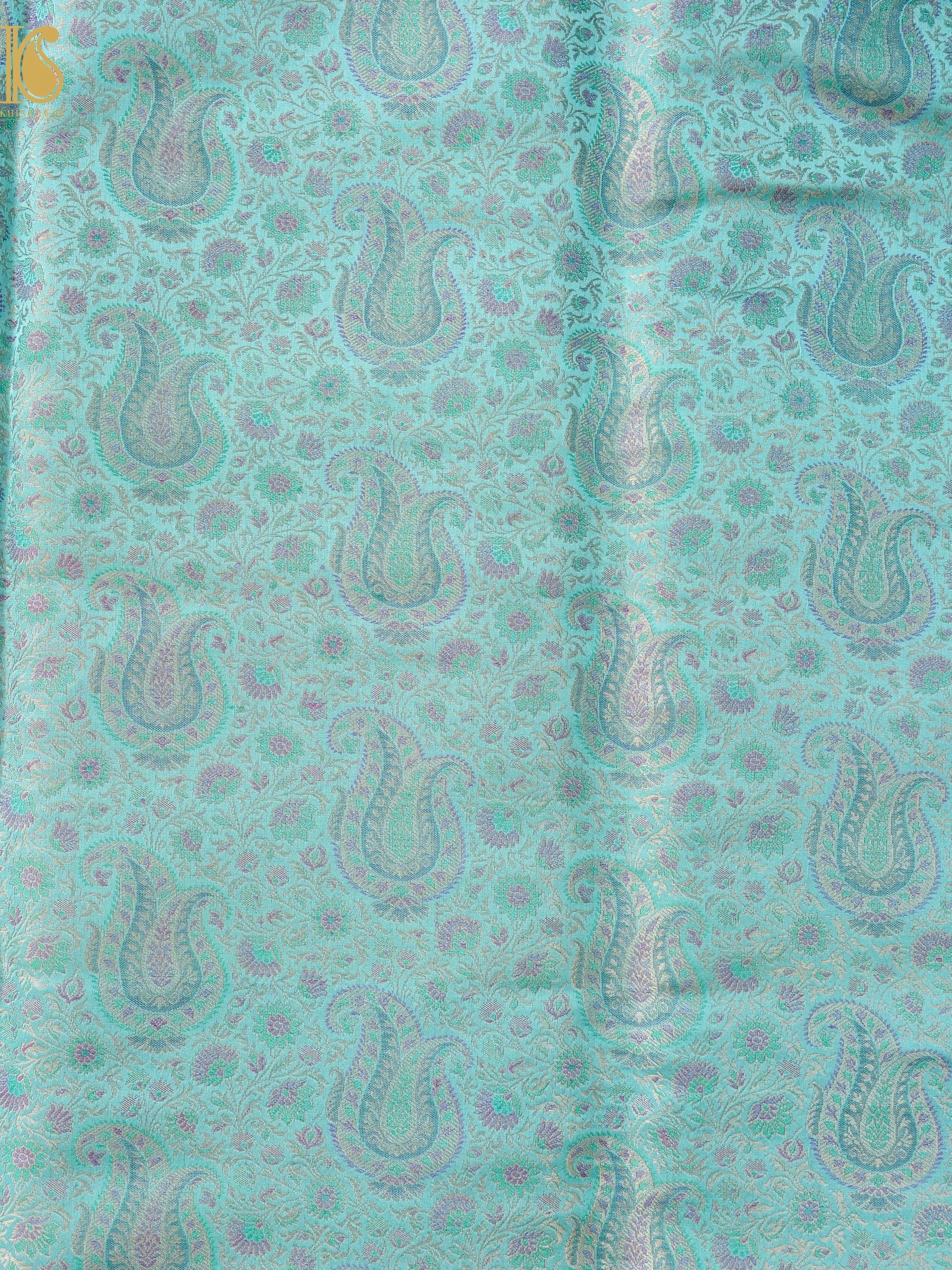 Handloom Banarasi Kalka Ambi Tanchoi Silk Fabric