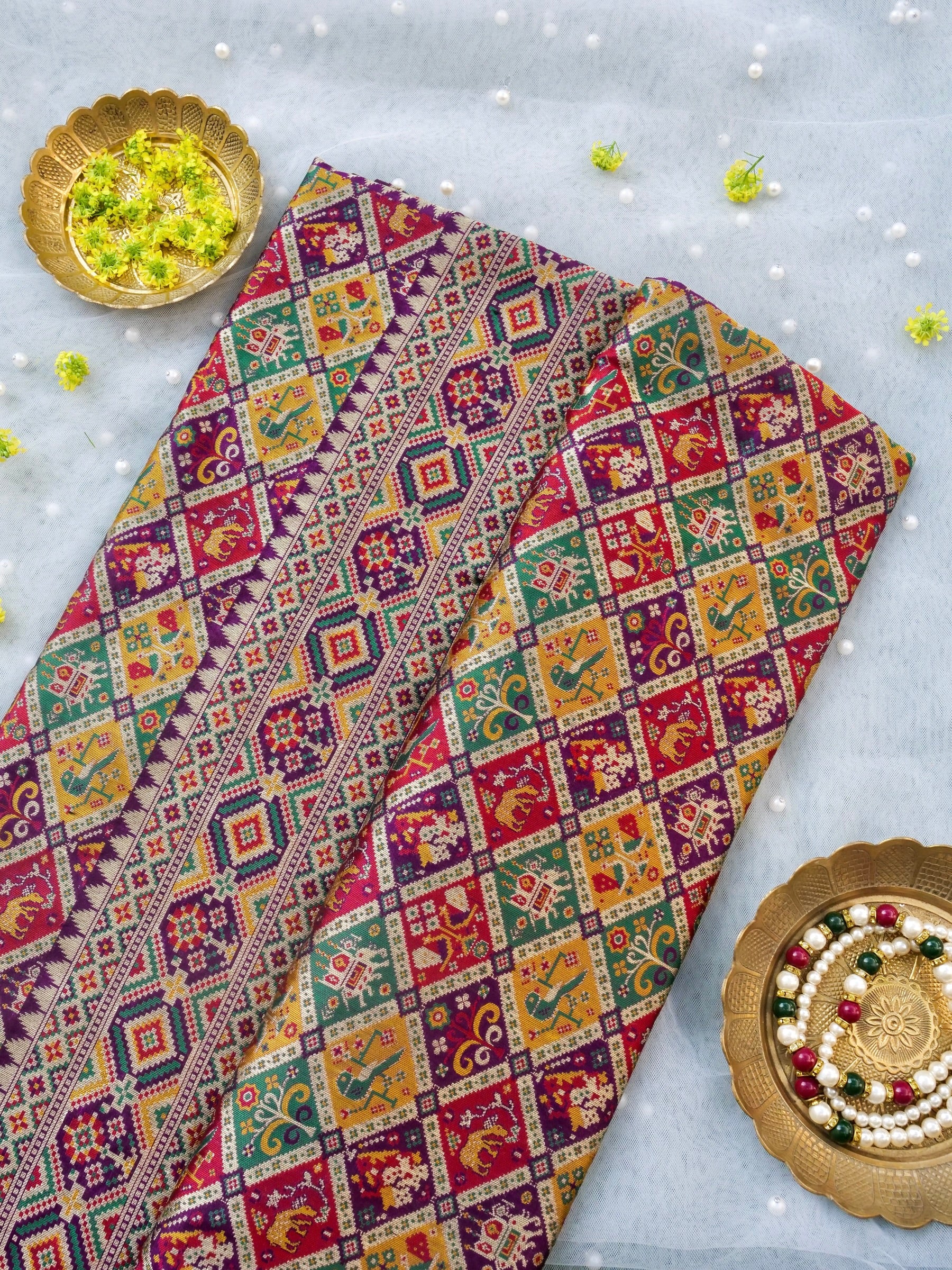 Handwoven Banarasi Katan Silk Patola Saree - Khinkhwab