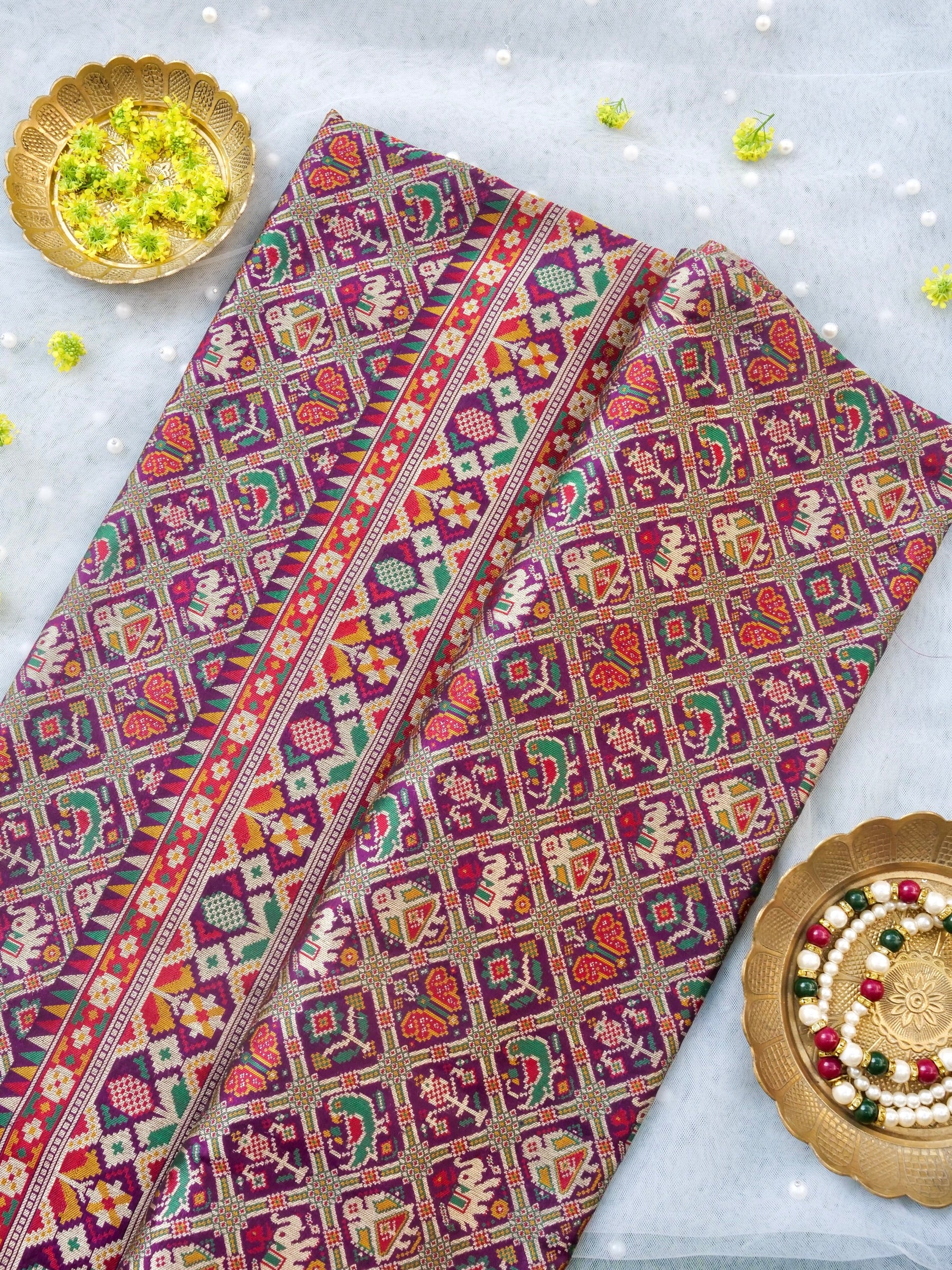 Handwoven Banarasi Katan Silk Patola Saree - Khinkhwab