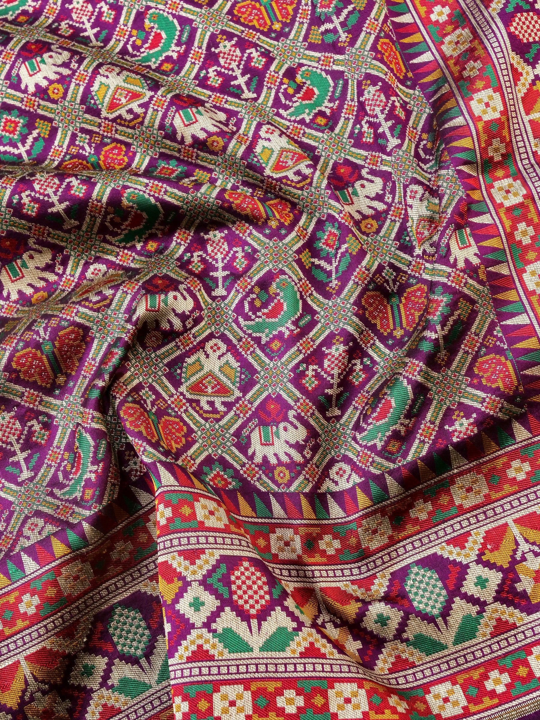 Handwoven Banarasi Katan Silk Patola Saree - Khinkhwab