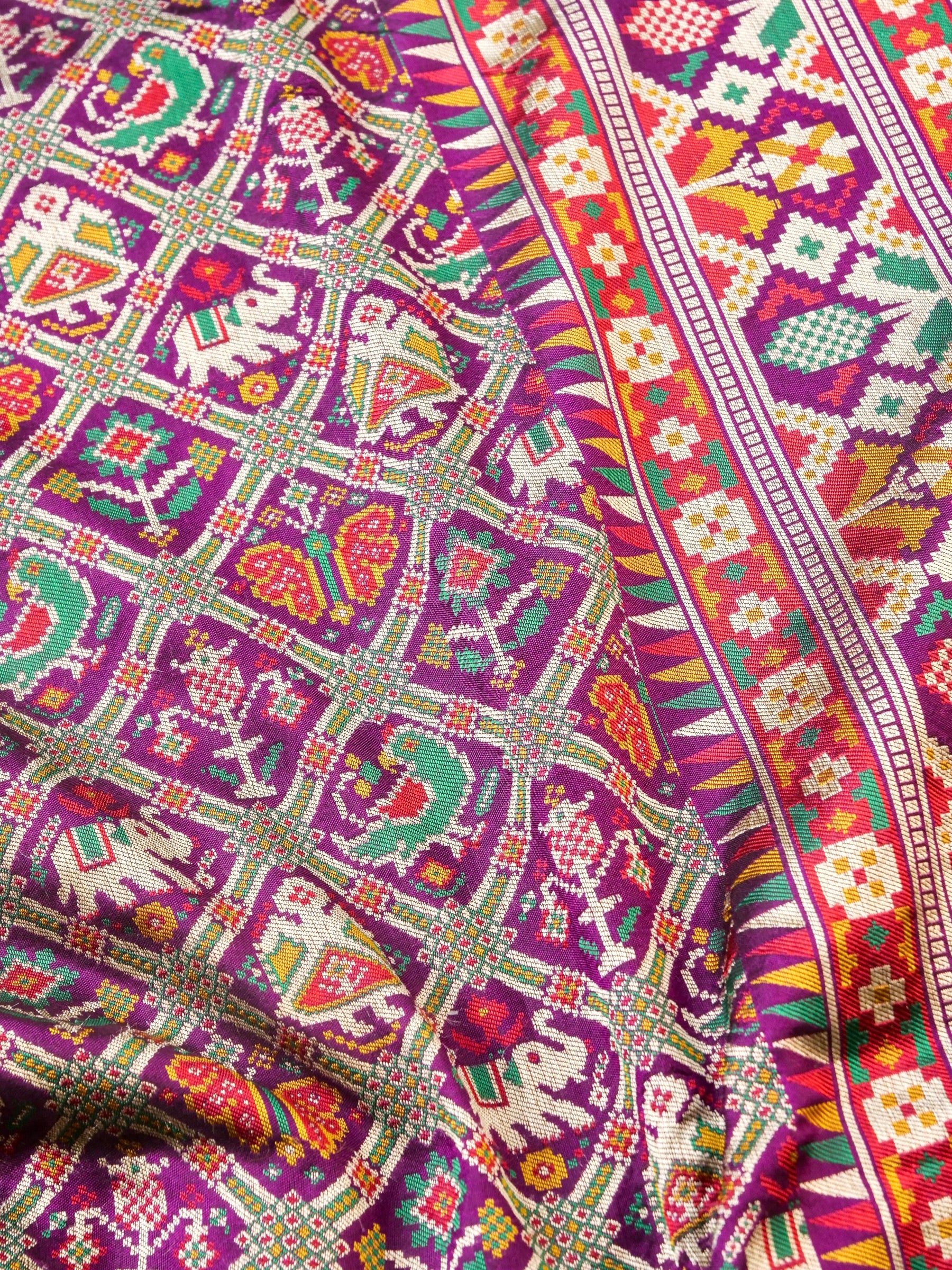 Handwoven Banarasi Katan Silk Patola Saree - Khinkhwab