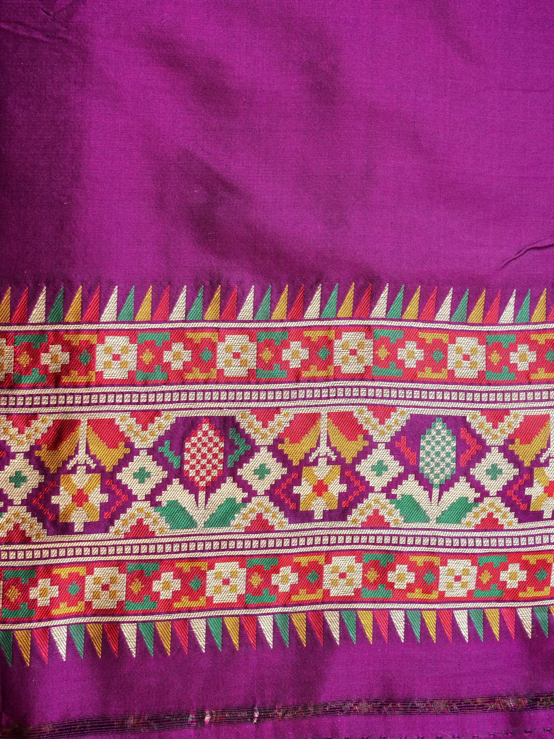 Handwoven Banarasi Katan Silk Patola Saree - Khinkhwab