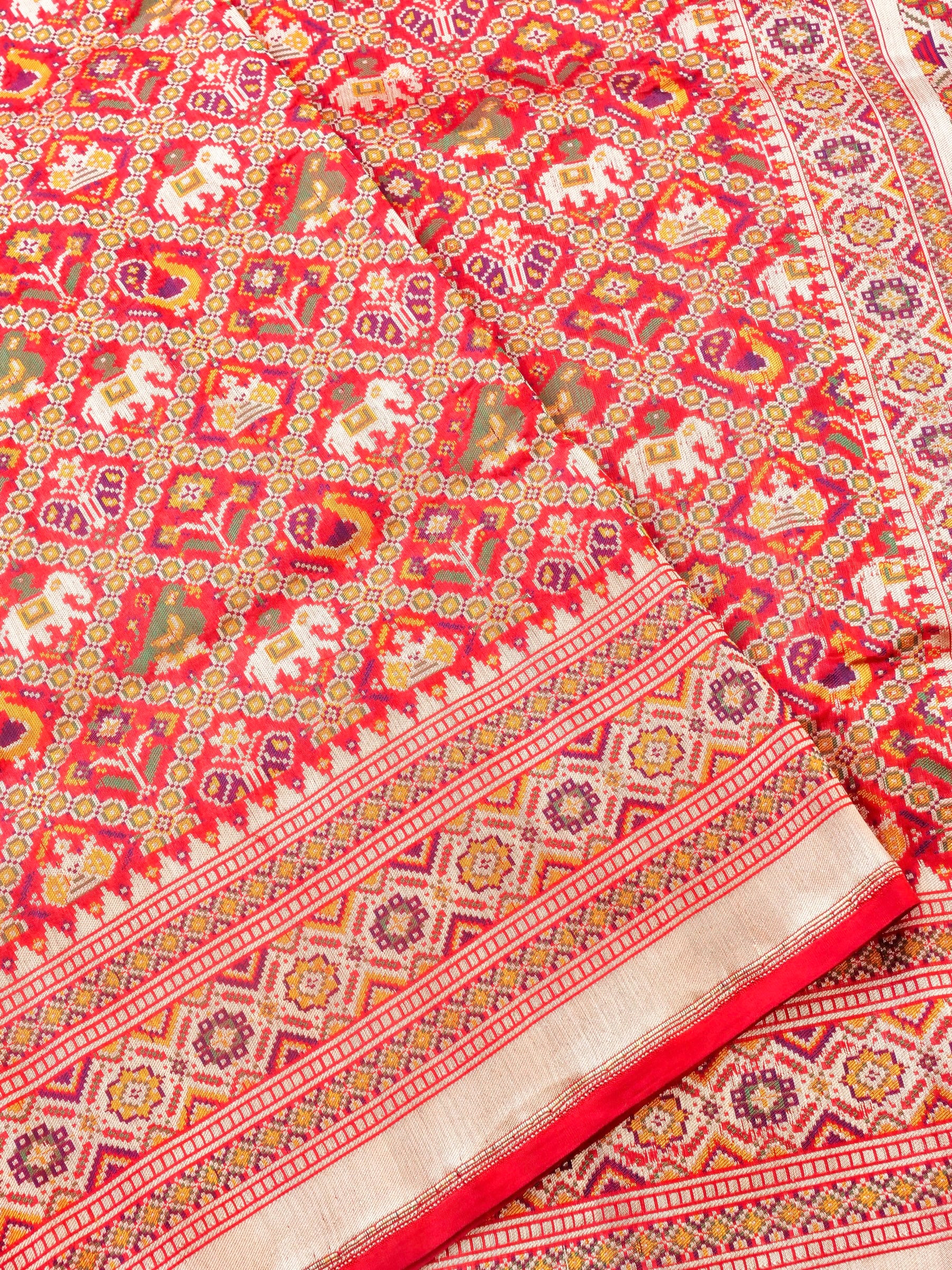 Handwoven Banarasi Katan Silk Patola Saree - Khinkhwab