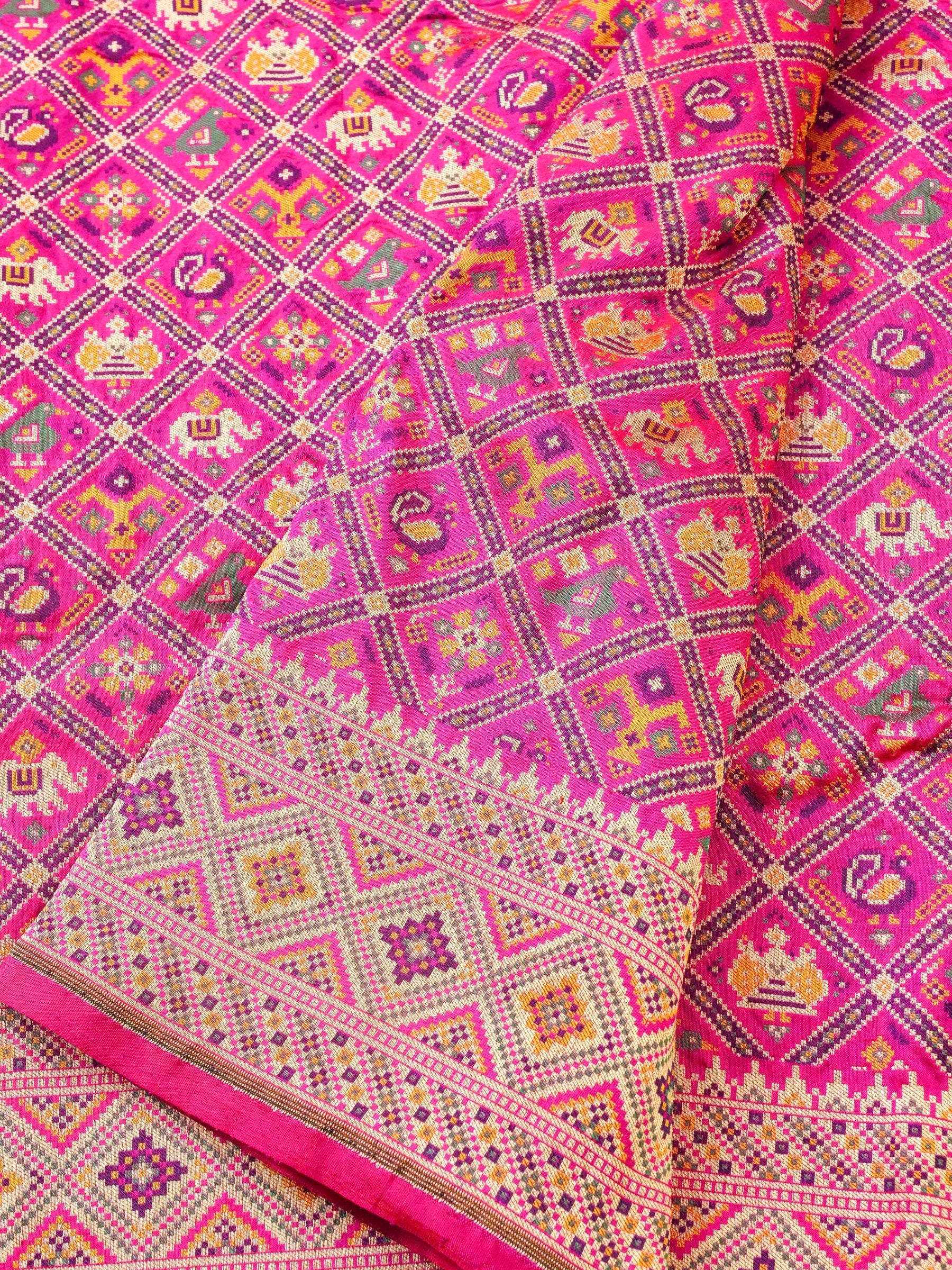 Handwoven Banarasi Katan Silk Patola Saree - Khinkhwab