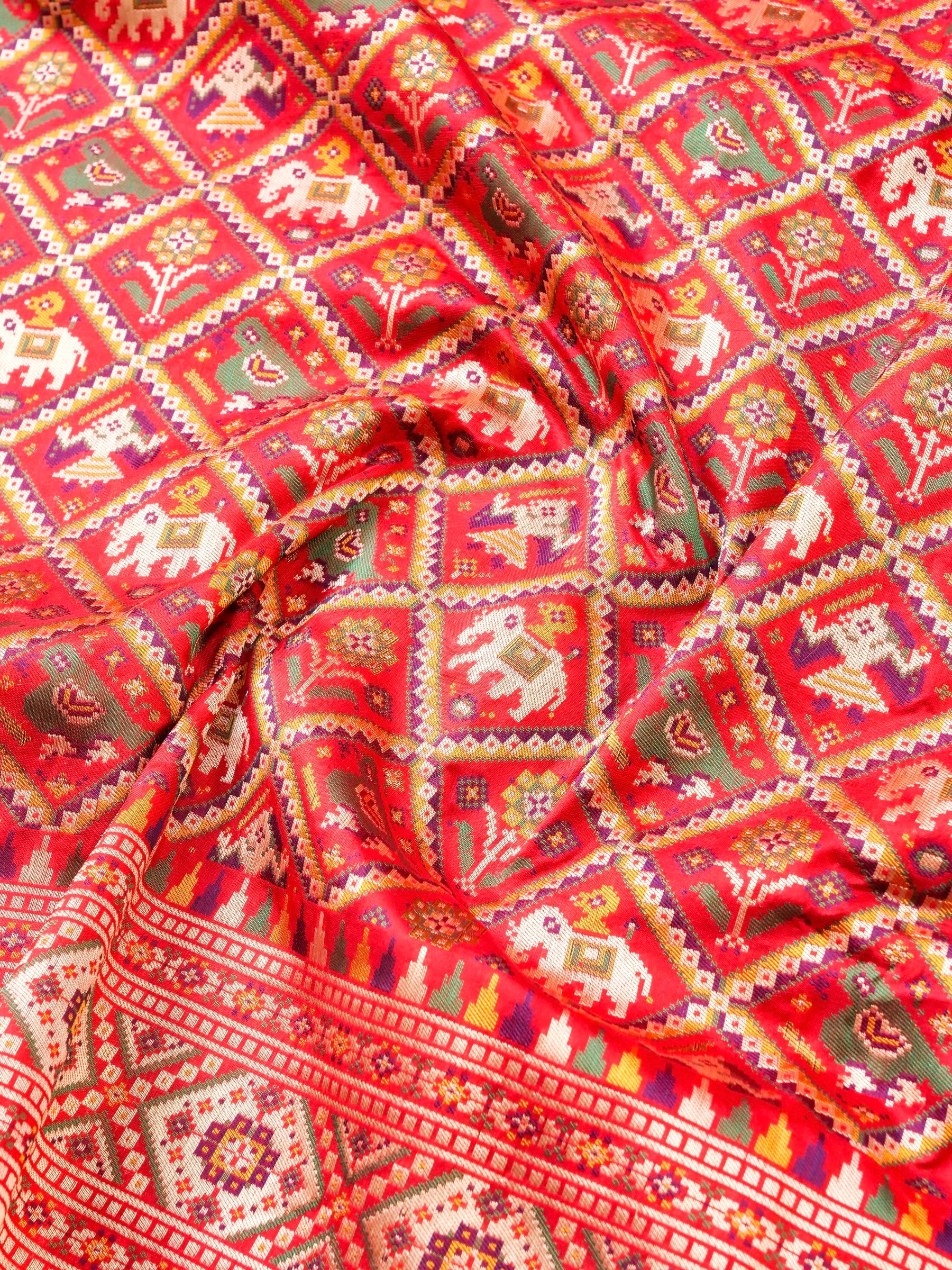 Handwoven Banarasi Katan Silk Patola Saree - Khinkhwab