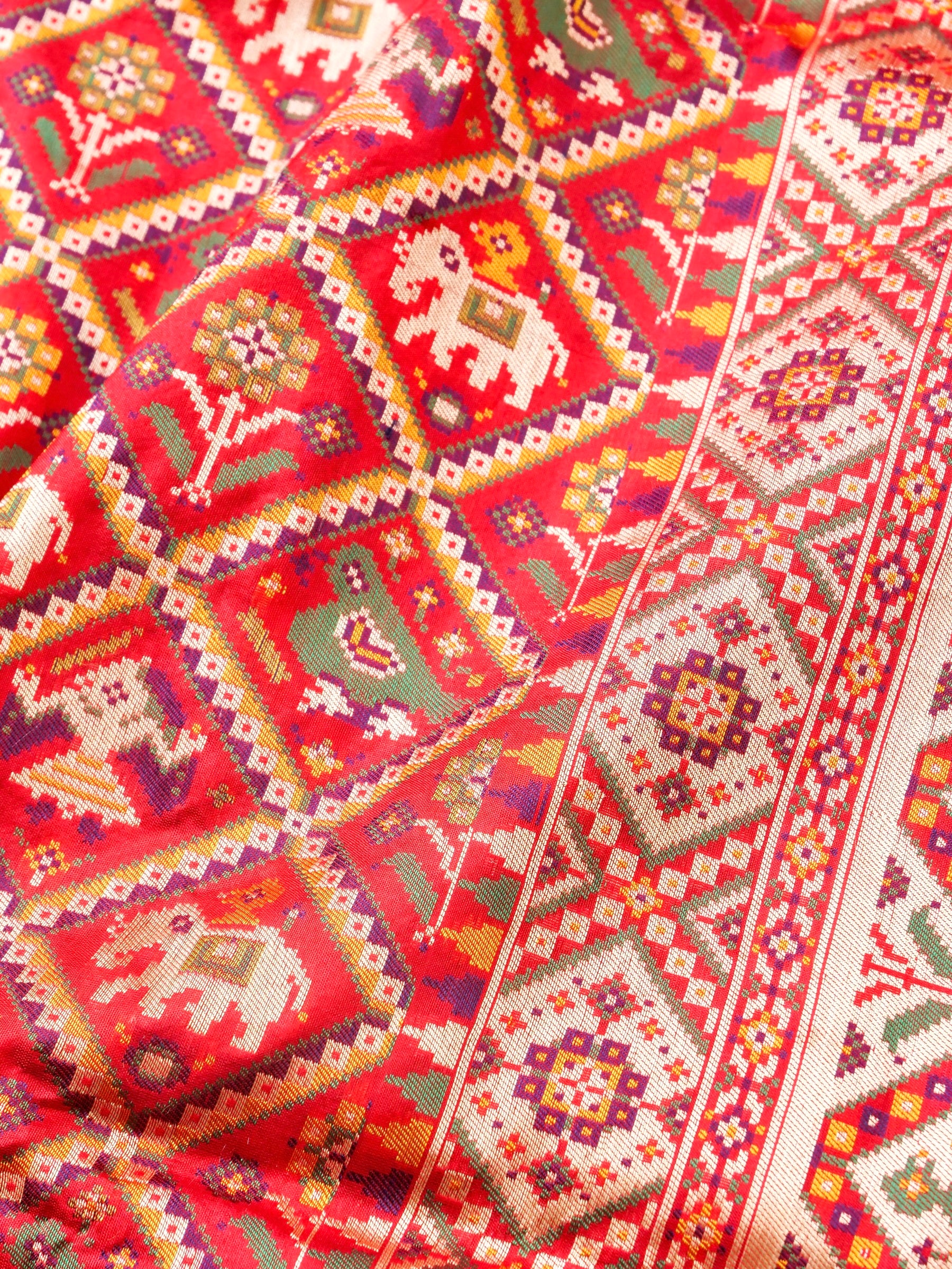 Handwoven Banarasi Katan Silk Patola Saree - Khinkhwab