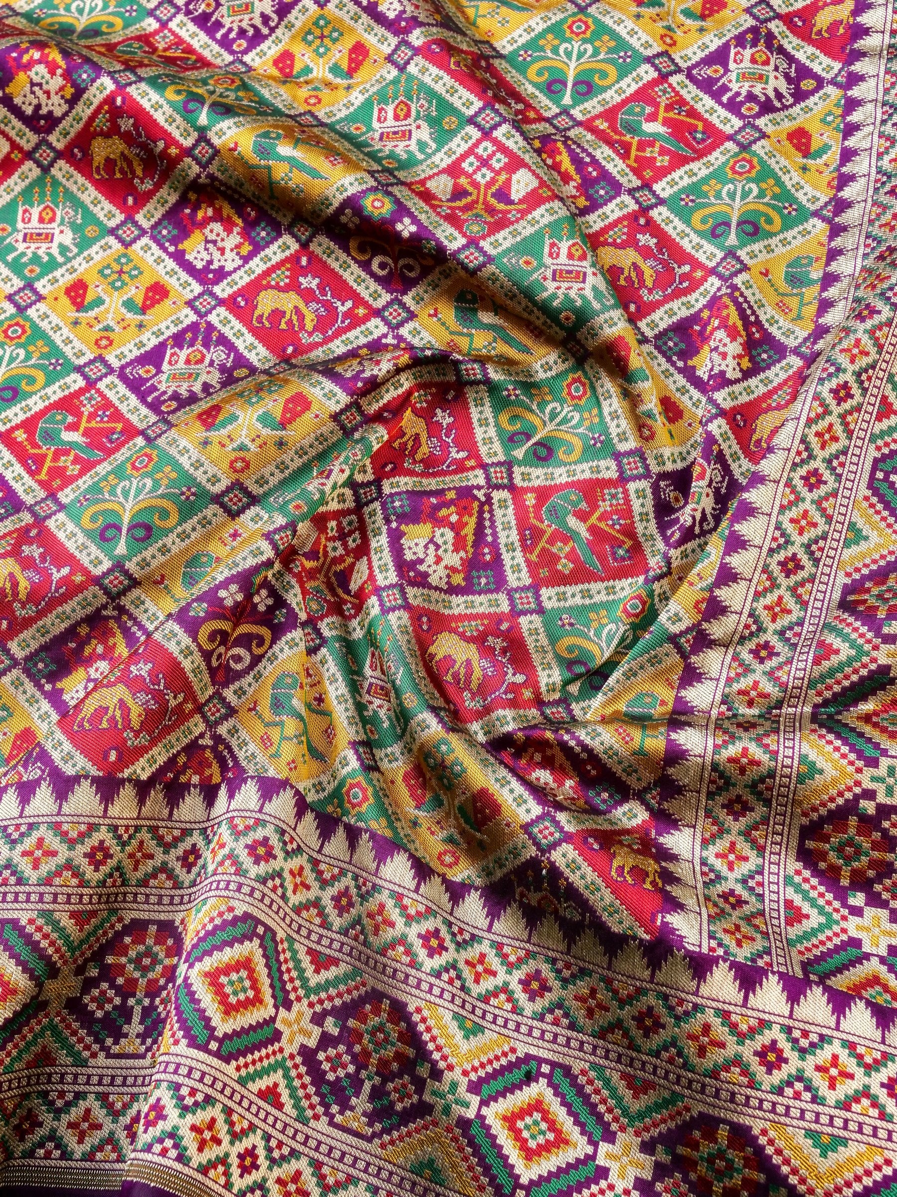 Handwoven Banarasi Katan Silk Patola Saree - Khinkhwab