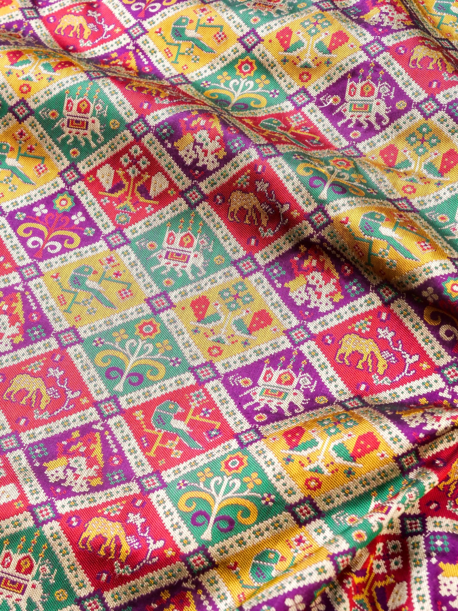 Handwoven Banarasi Katan Silk Patola Saree - Khinkhwab