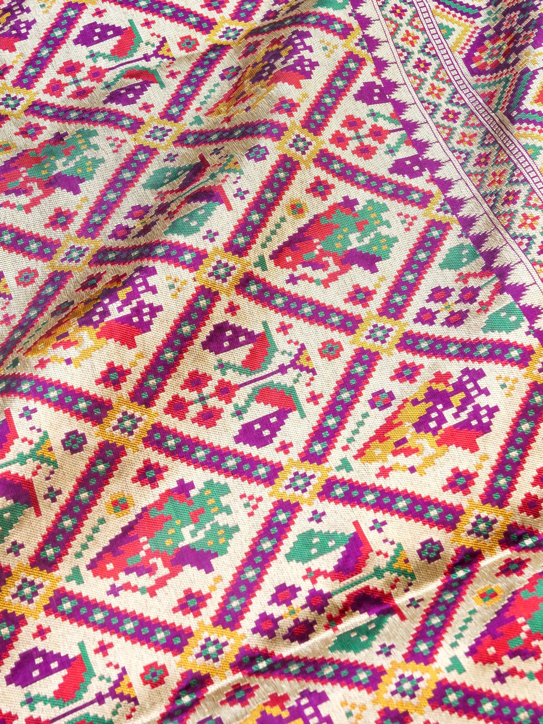 Handwoven Banarasi Katan Silk Patola Saree - Khinkhwab