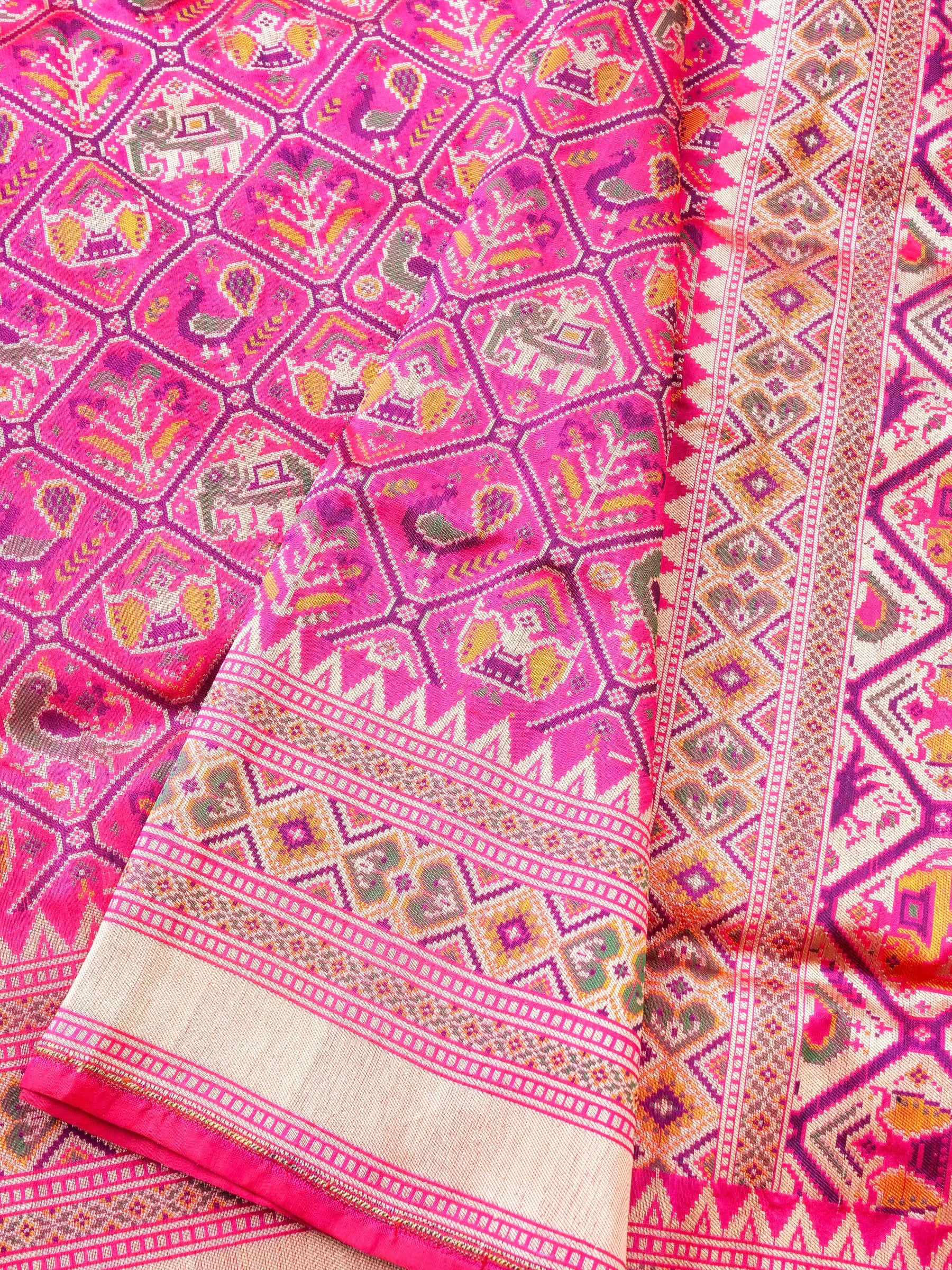 Handwoven Banarasi Katan Silk Patola Saree - Khinkhwab