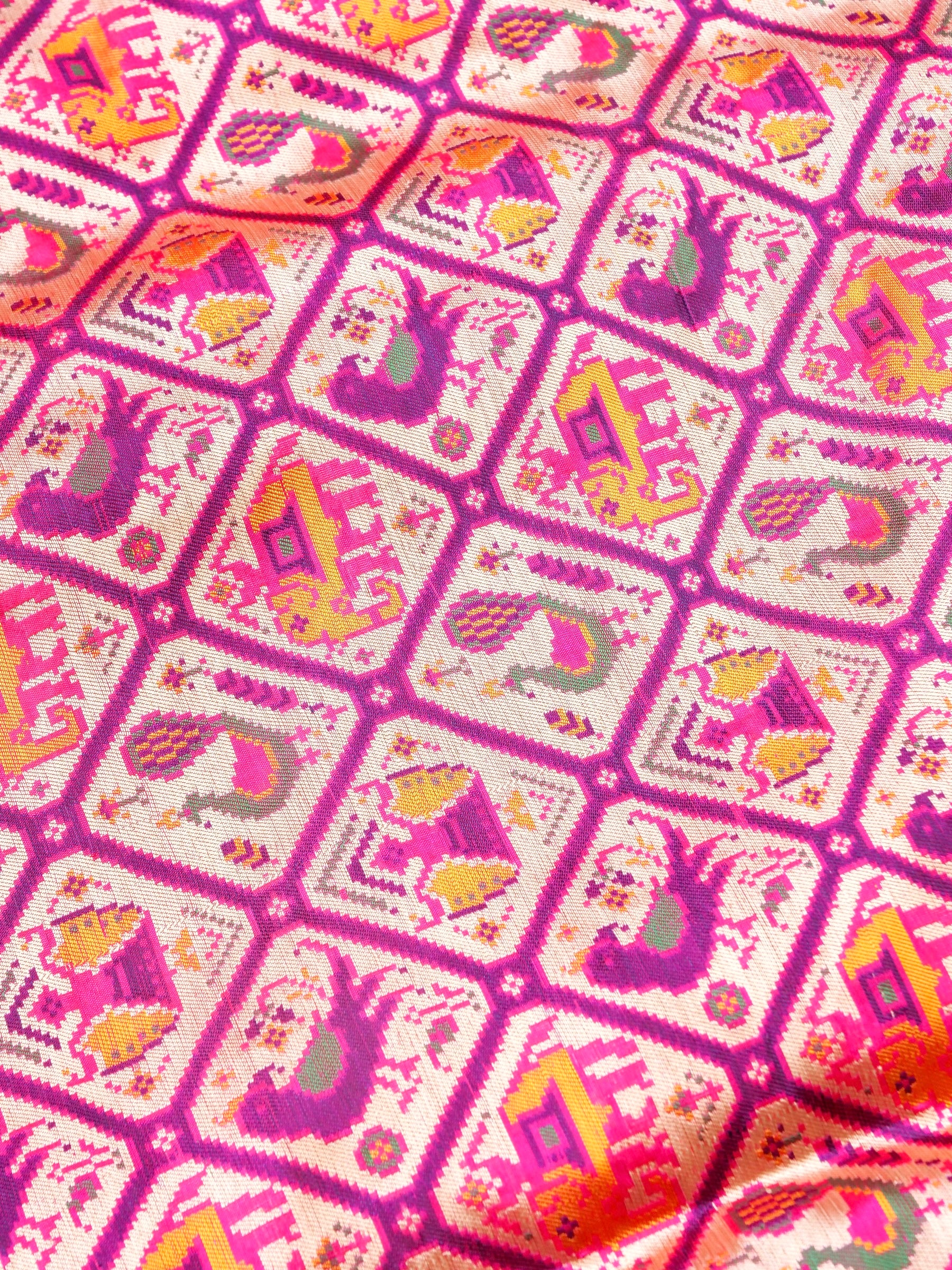 Handwoven Banarasi Katan Silk Patola Saree - Khinkhwab