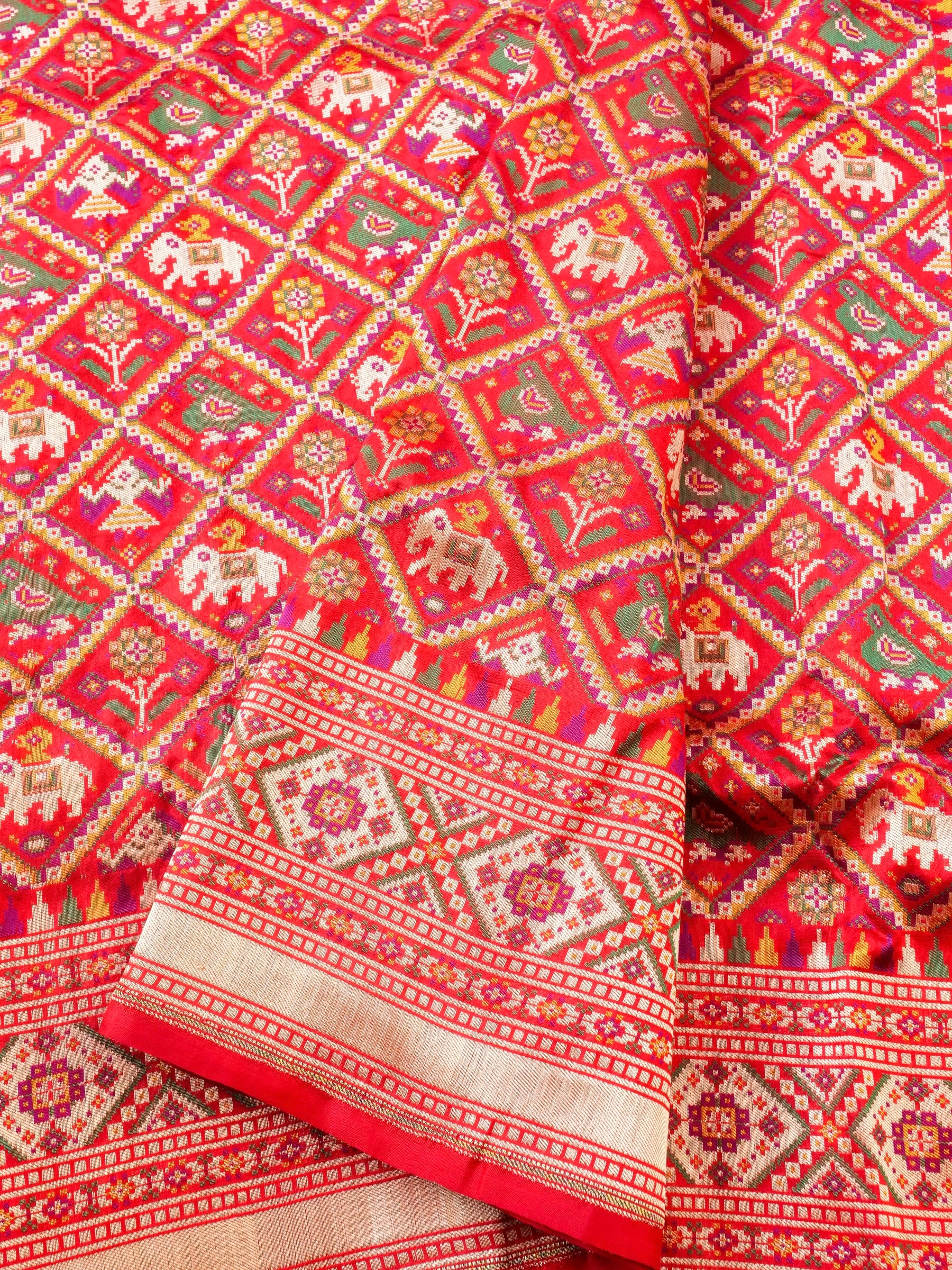 Handwoven Banarasi Katan Silk Patola Saree - Khinkhwab
