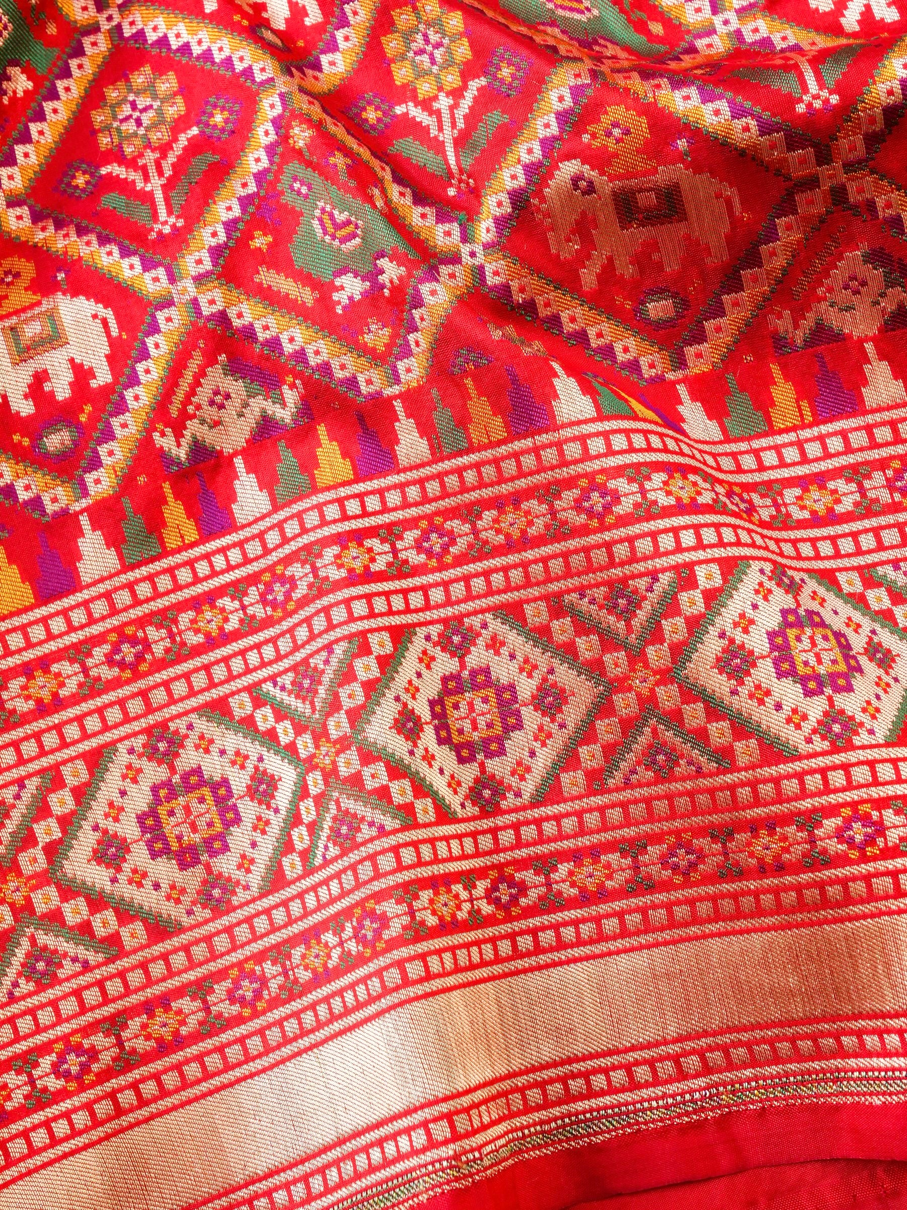 Handwoven Banarasi Katan Silk Patola Saree - Khinkhwab