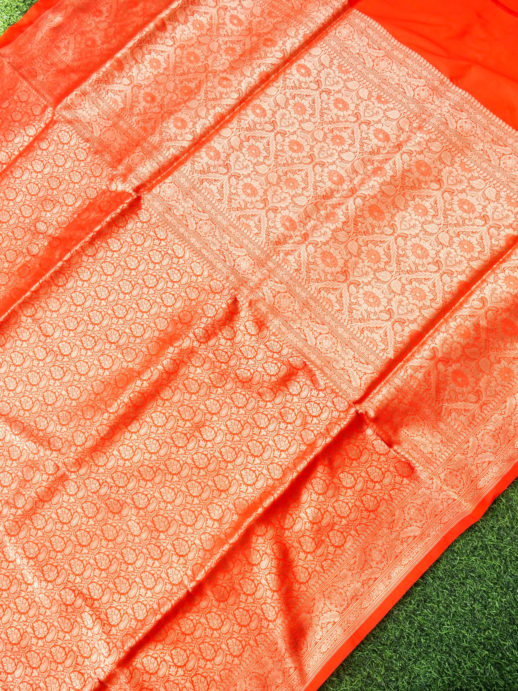 Handloom Banarasi Katan Silk Zari Tanchoi Saree - Khinkhwab