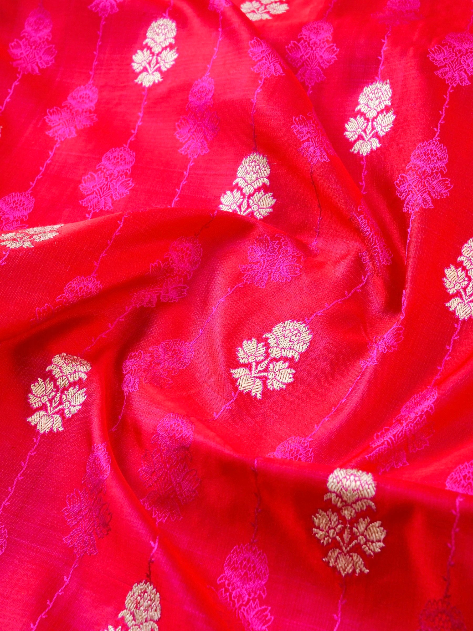 Handloom Banarasi Mashru Silk Tanchoi Kadwa Saree - Khinkhwab
