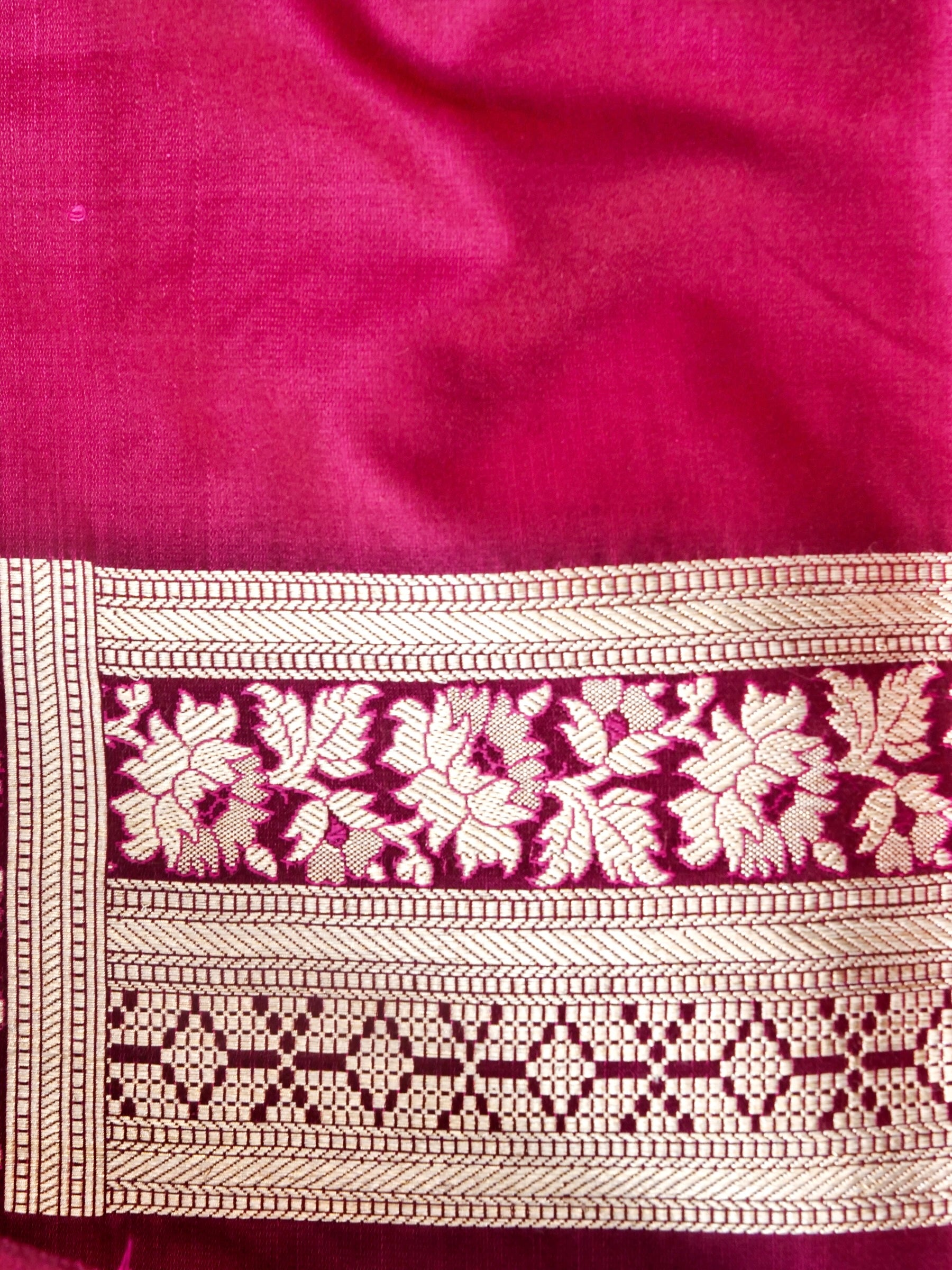 Handloom Banarasi Mashru Silk Tanchoi Kadwa Saree - Khinkhwab