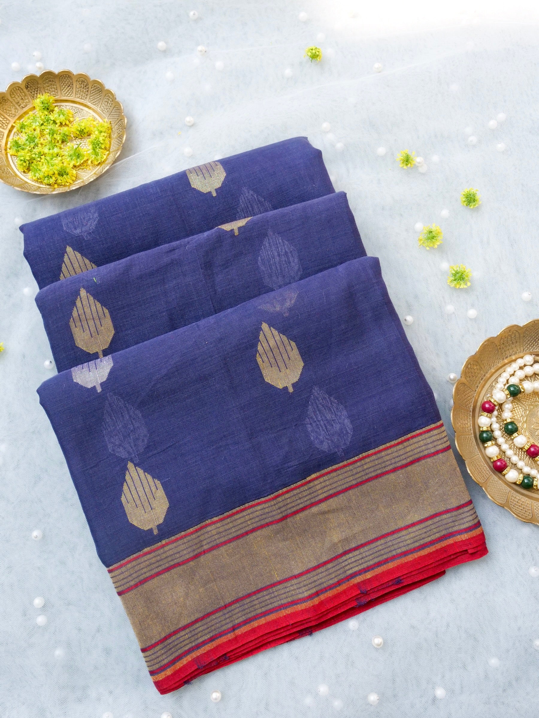 Banarasi Cotton Handloom Kadwa Ektara Saree - Khinkhwab