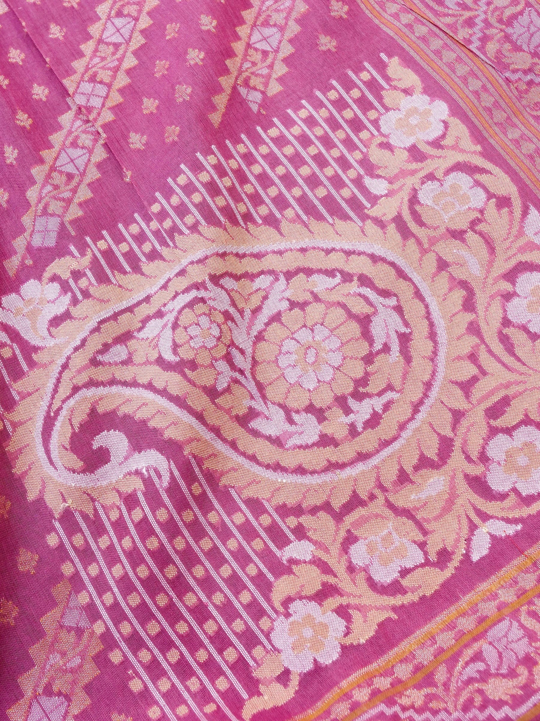 Banarasi Cotton Handloom Jamdani Ektara Saree - Khinkhwab
