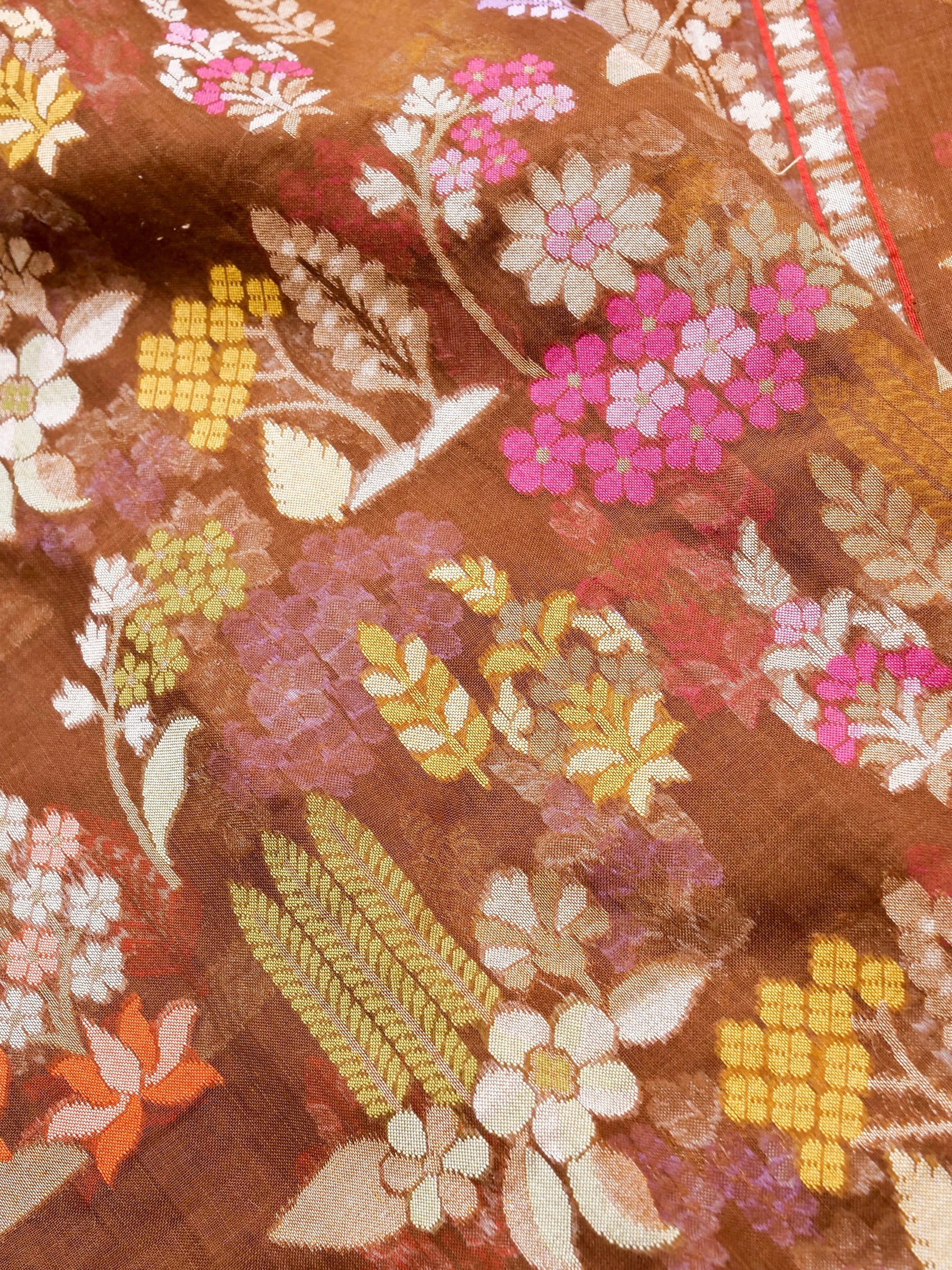 Banarasi Cotton Handloom Jamdani Ektara Saree - Khinkhwab